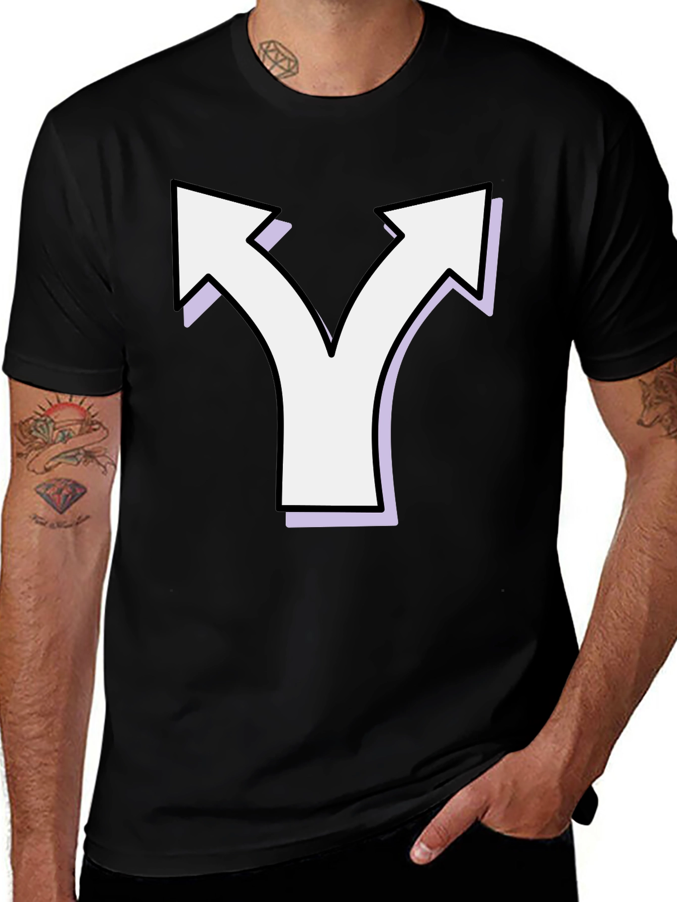 Directional Choice T-Shirt - Black Cotton Tee