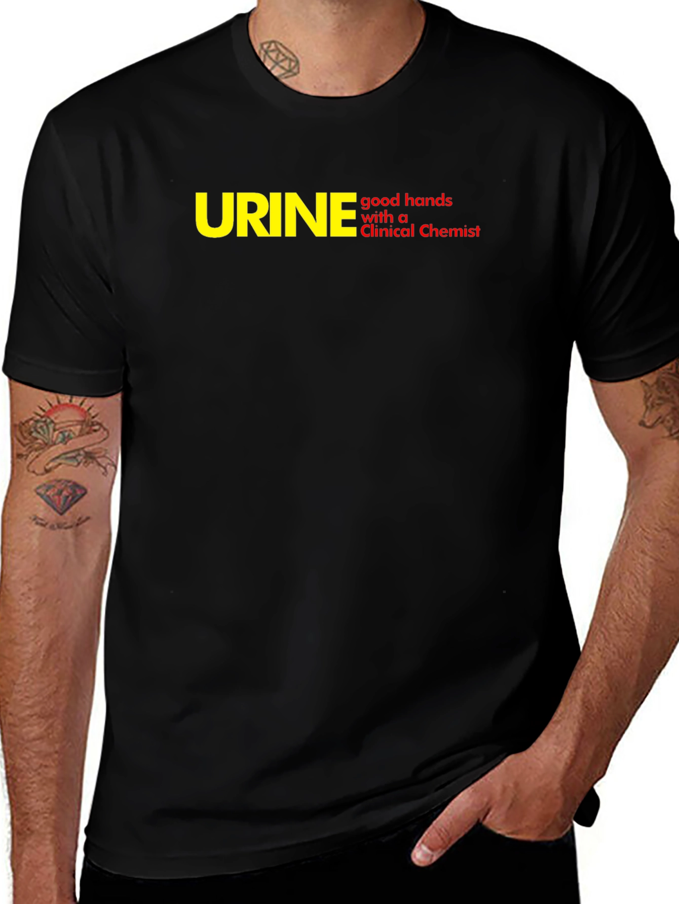 Variant 22 of Funny Clinical Chemist T-Shirt - URINE good hands