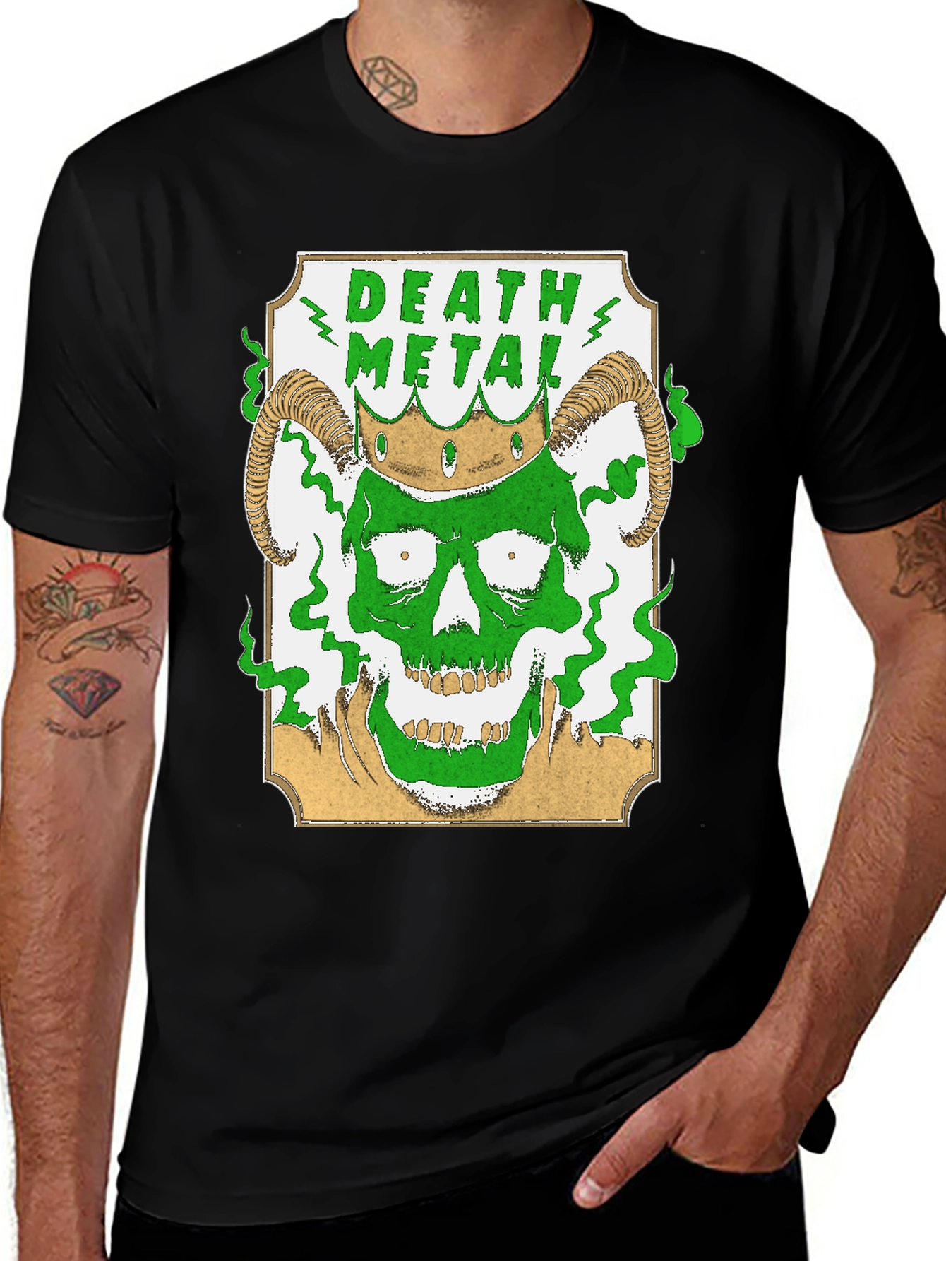 Variant 7 of Death Metal Skull Graphic T-Shirt