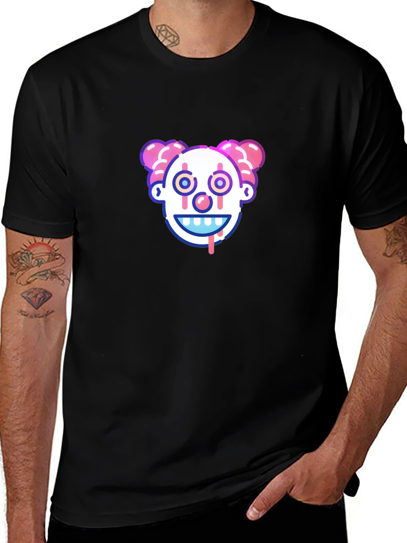Variant 13 of Clown Face Graphic Tee - Creepy Cool Design