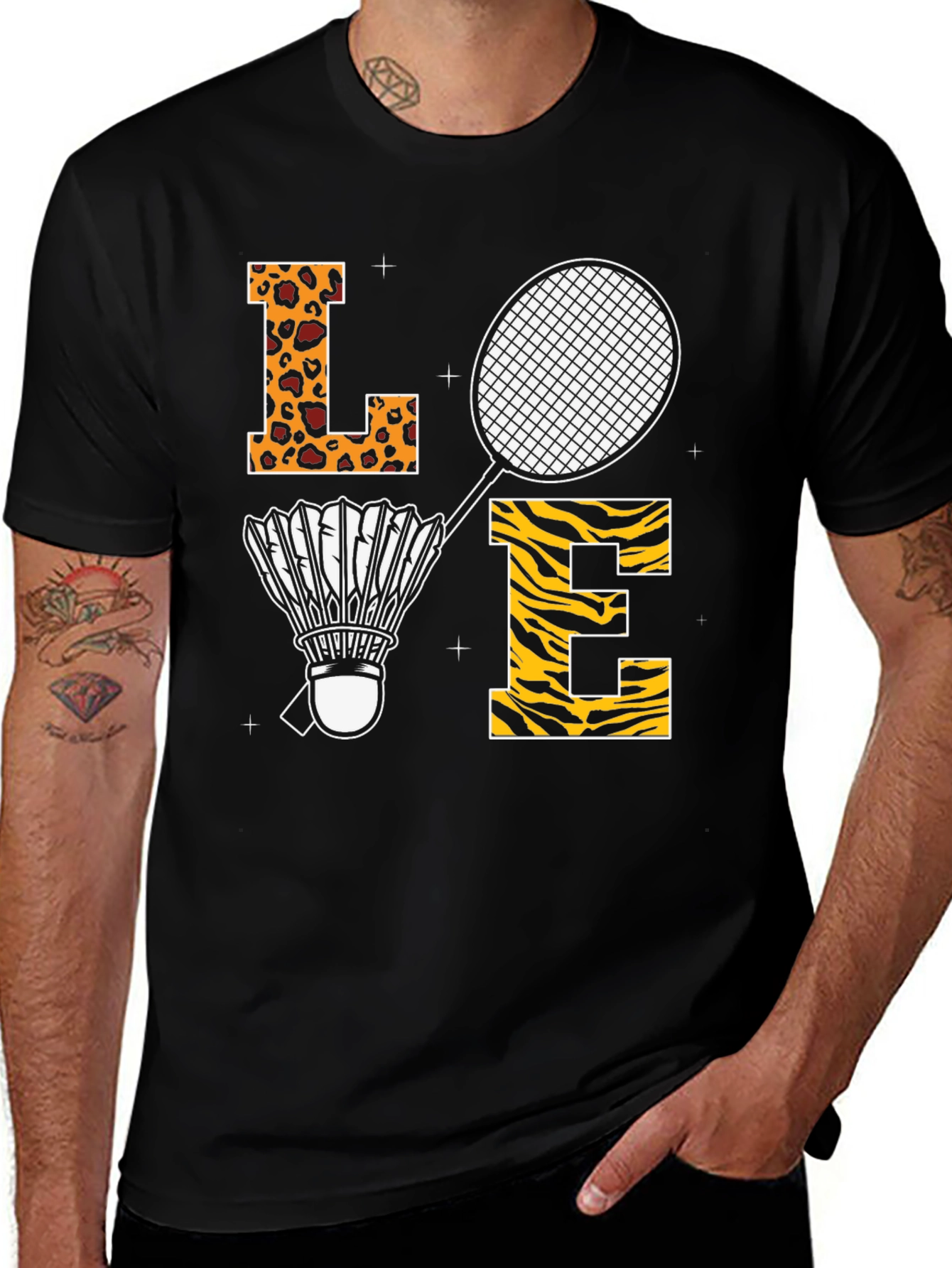 Variant 23 of Badminton Love Graphic Tee - Animal Print