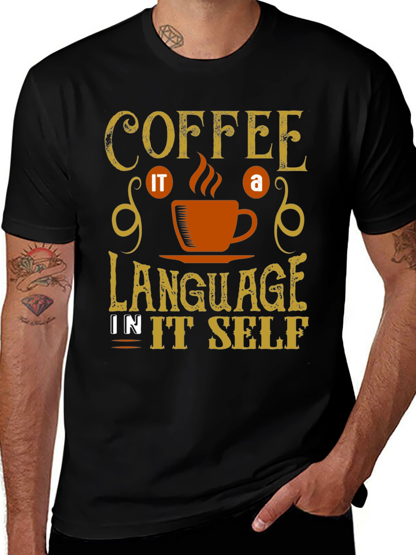 Variant 16 of Coffee is a Language T-Shirt - Brew Up Some Style!