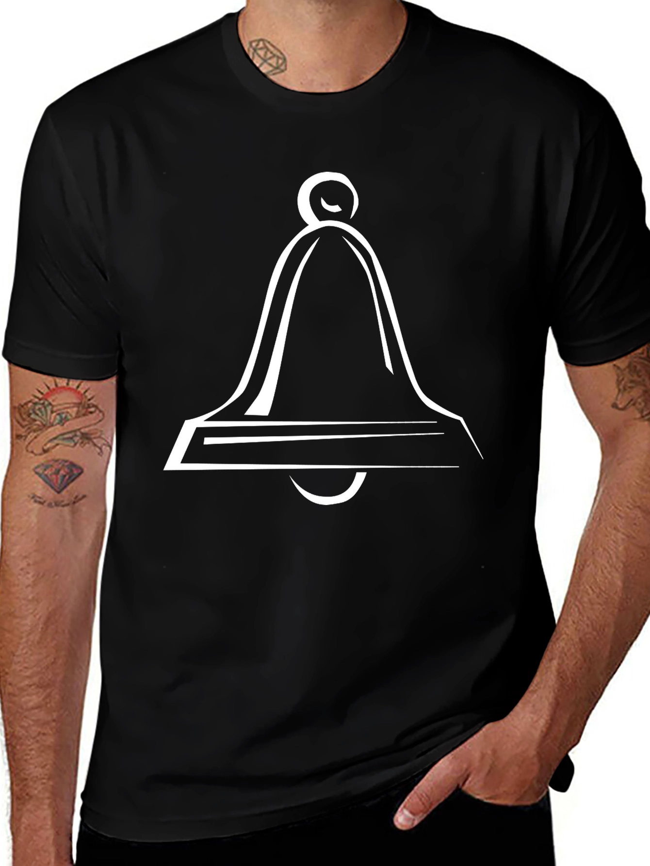 Variant 9 of Classic Bell Graphic Black T-Shirt