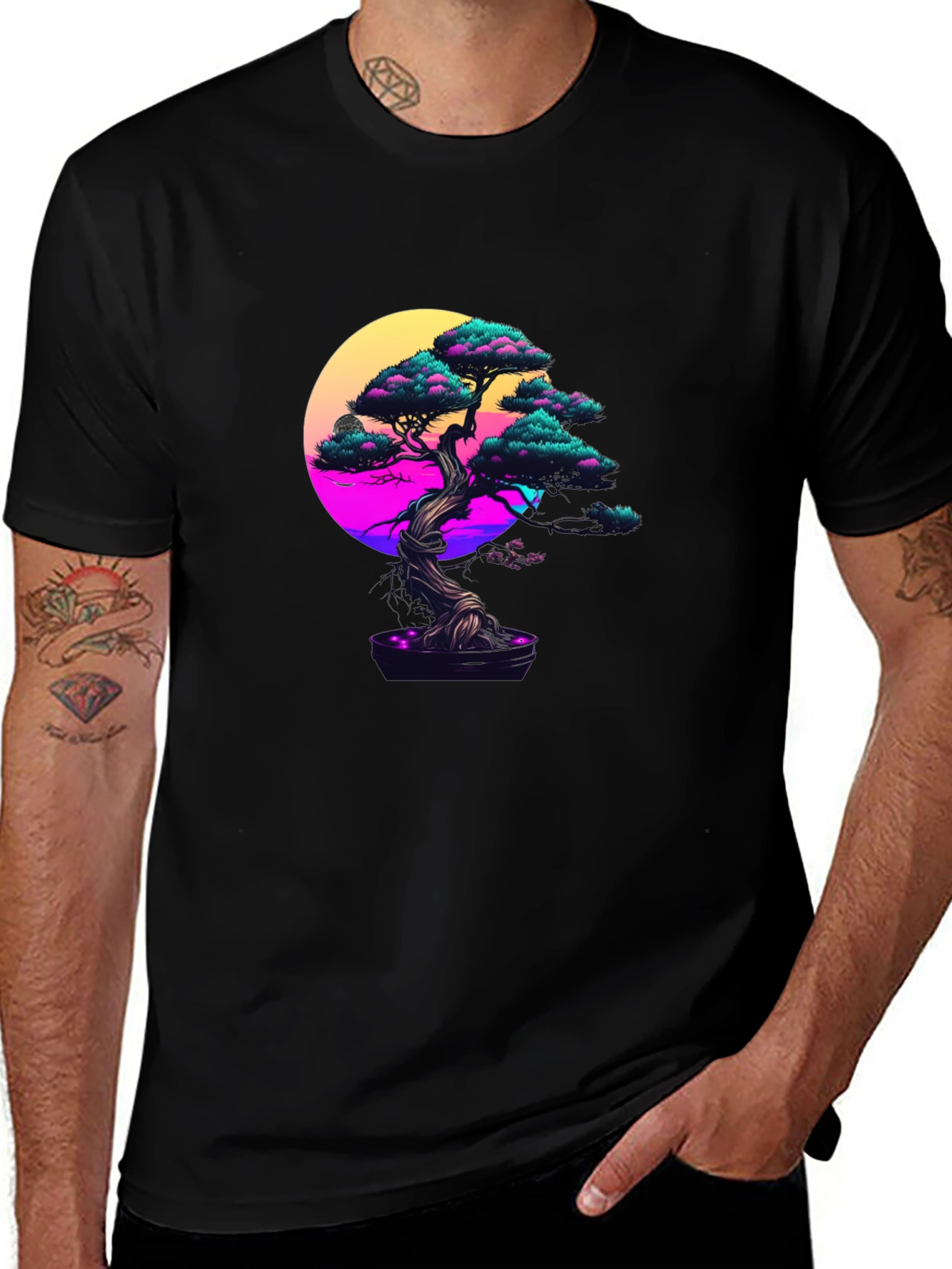 Variant 24 of Bonsai Tree Graphic Tee - Retro Style