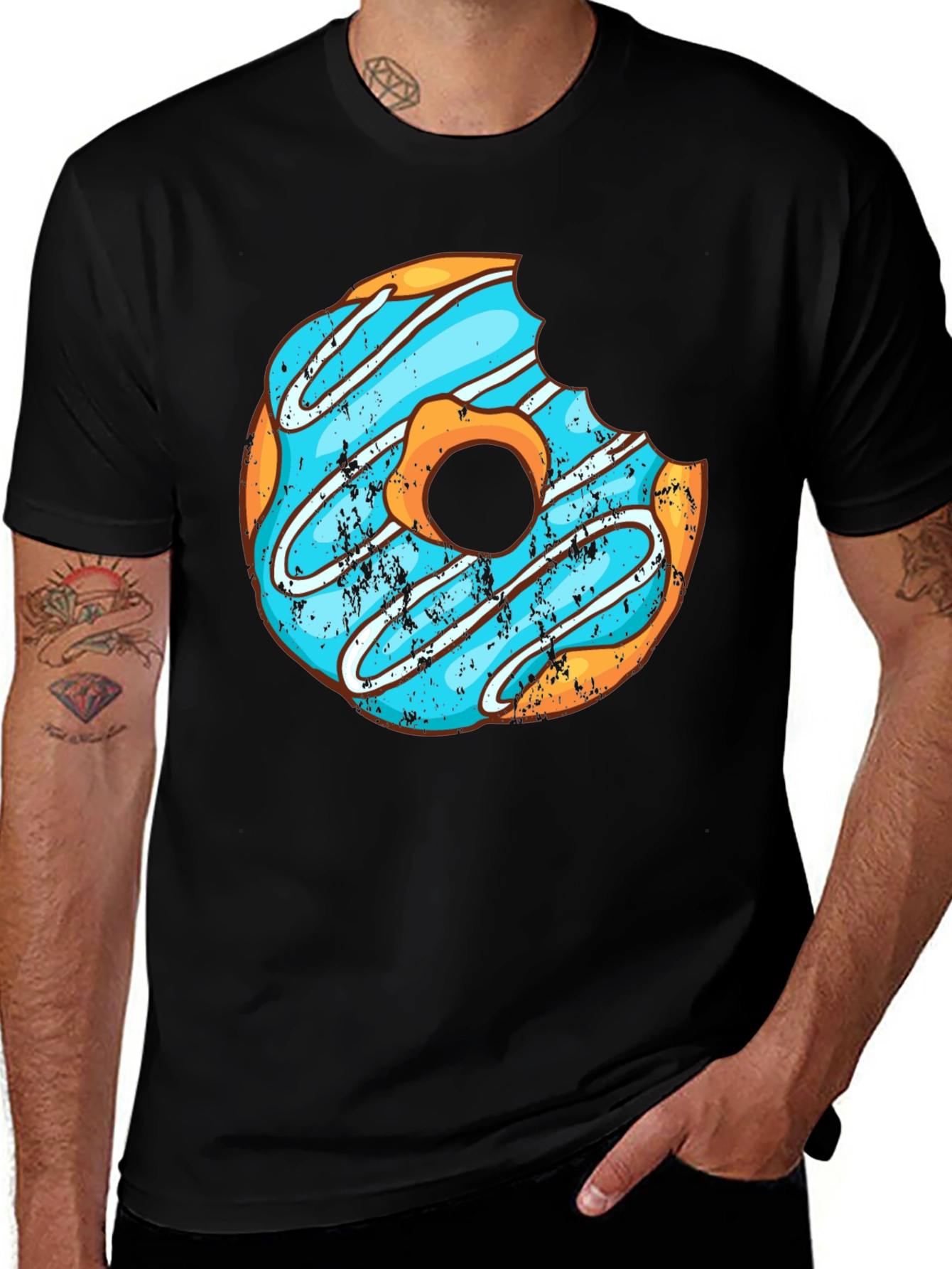 Black Donut Graphic Tee - Sweet Treat Style! main image