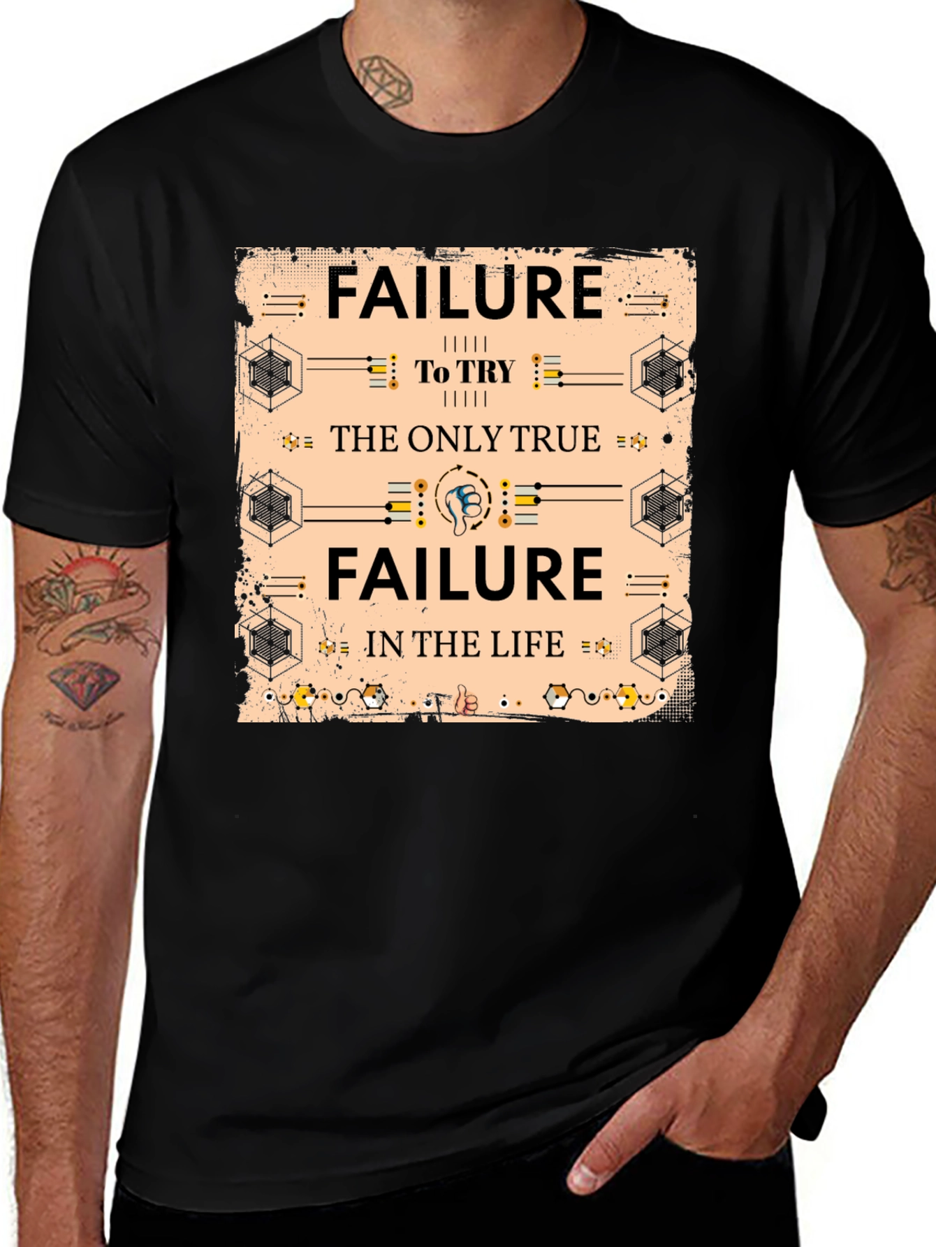 Variant 27 of Failure to Try T-Shirt - Inspirational Graphic Tee