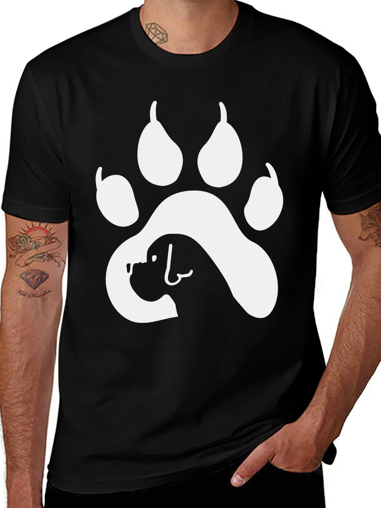 Variant 21 of Dog Paw Print T-Shirt - Animal Lover Tee