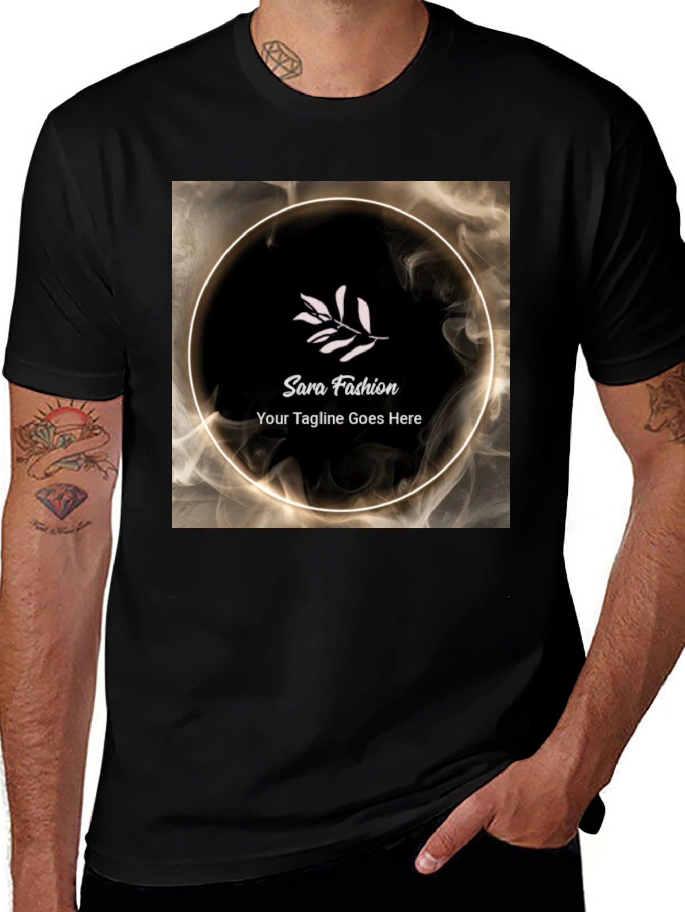 Variant 11 of Stylish Black T-Shirt with Sara Fashion Logo