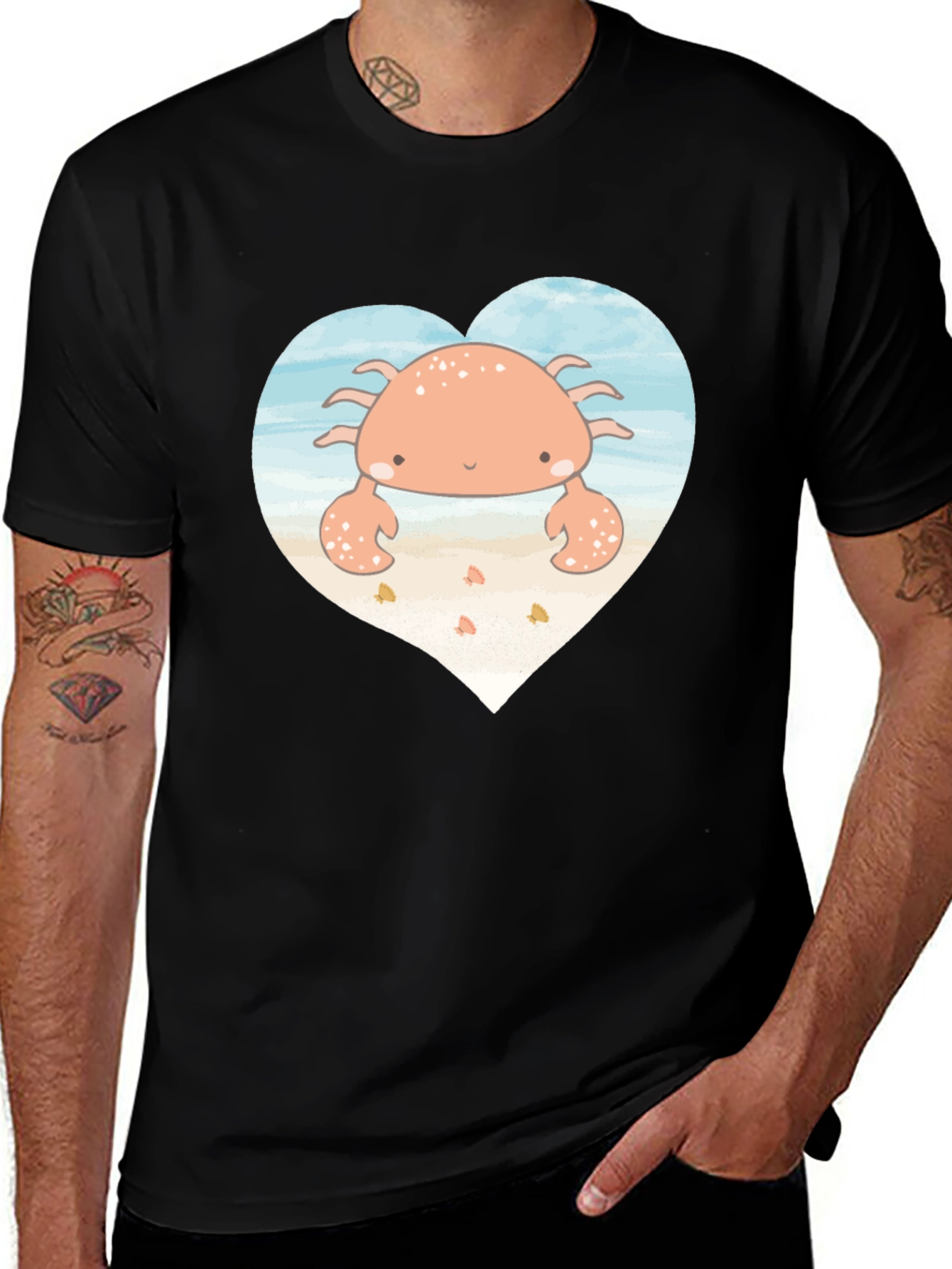 Variant 6 of Cute Crab Heart Graphic T-Shirt