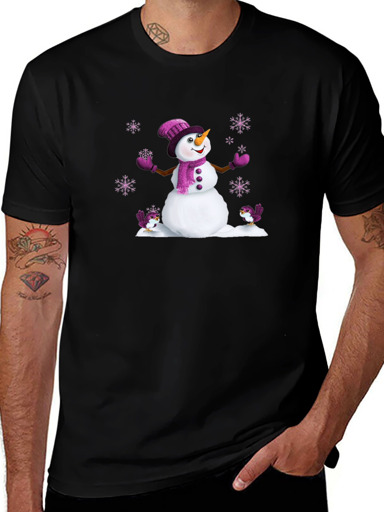 Variant 21 of Snowman Graphic Tee - Winter Holiday Shirt