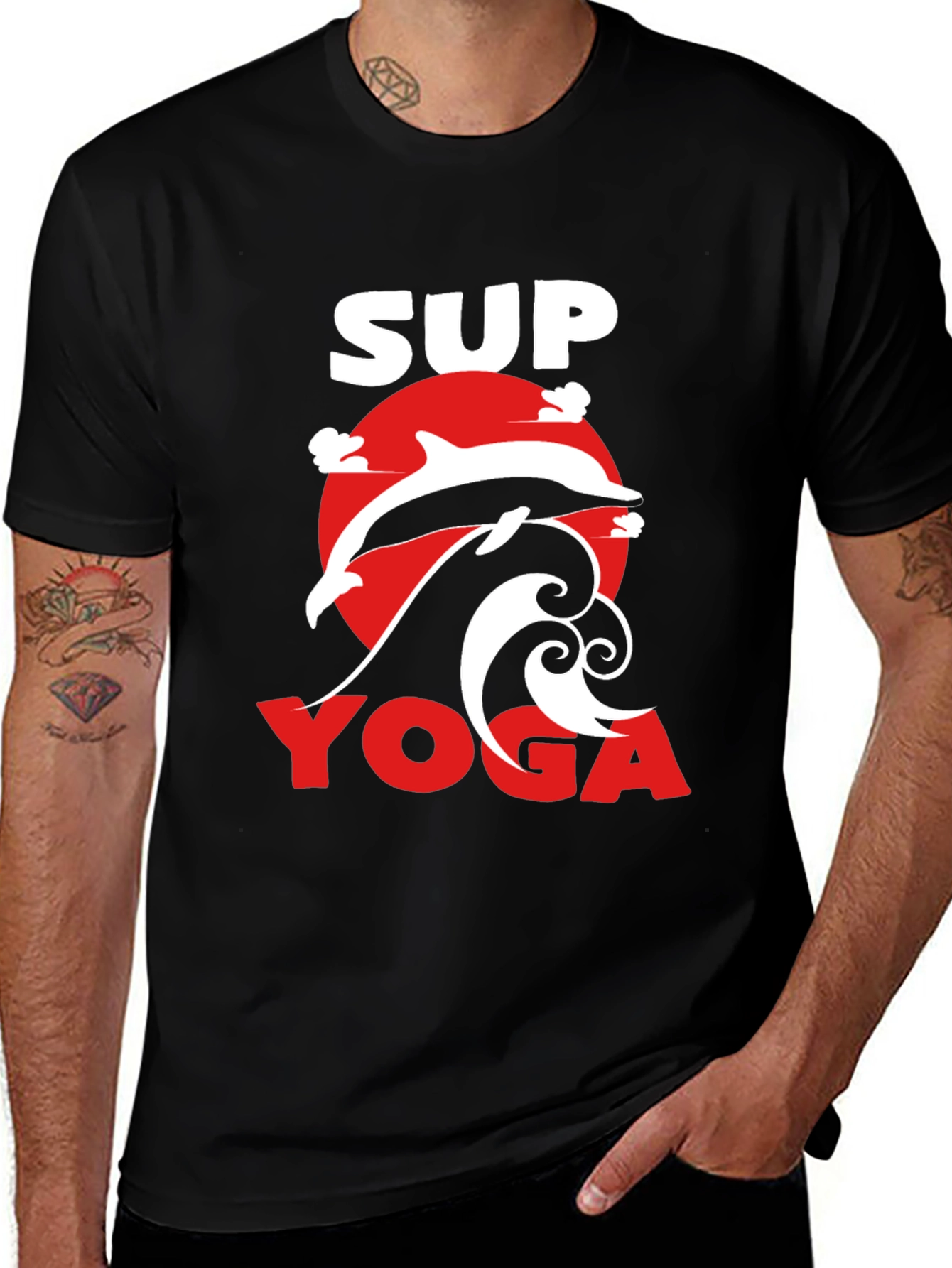 SUP Yoga T-Shirt - Dolphin Graphic Tee