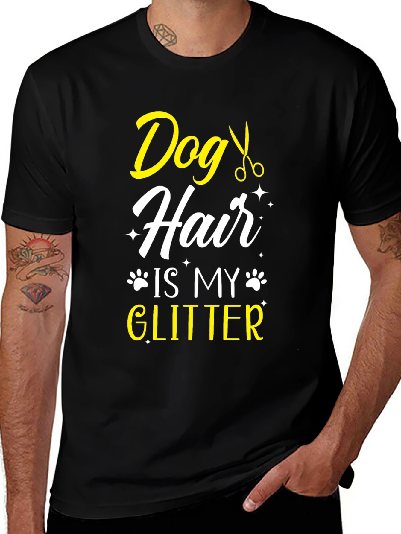 Variant 25 of Dog Hair is My Glitter Graphic Tee - Black