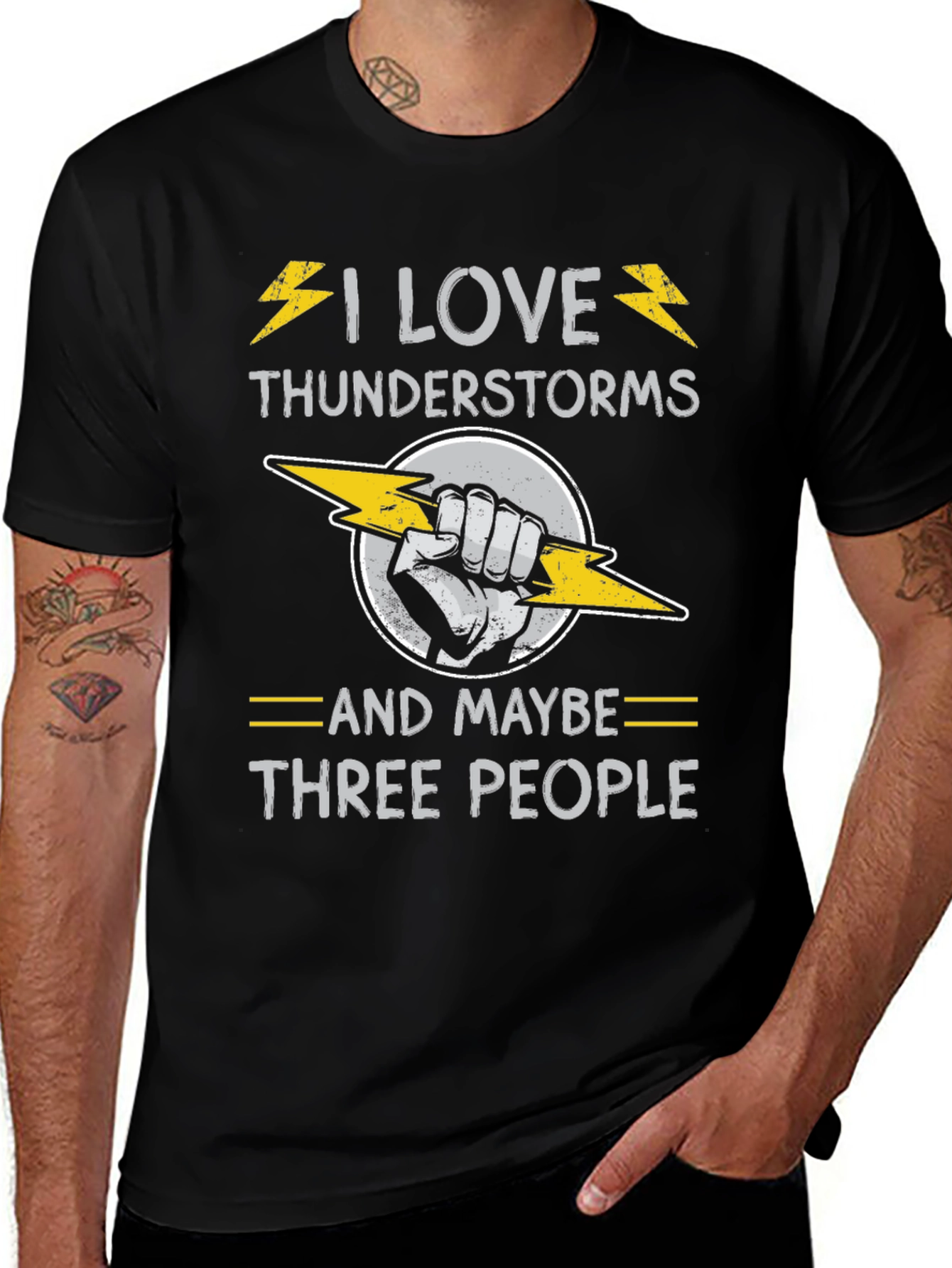 Variant 8 of I Love Thunderstorms T-Shirt, Funny Graphic Tee