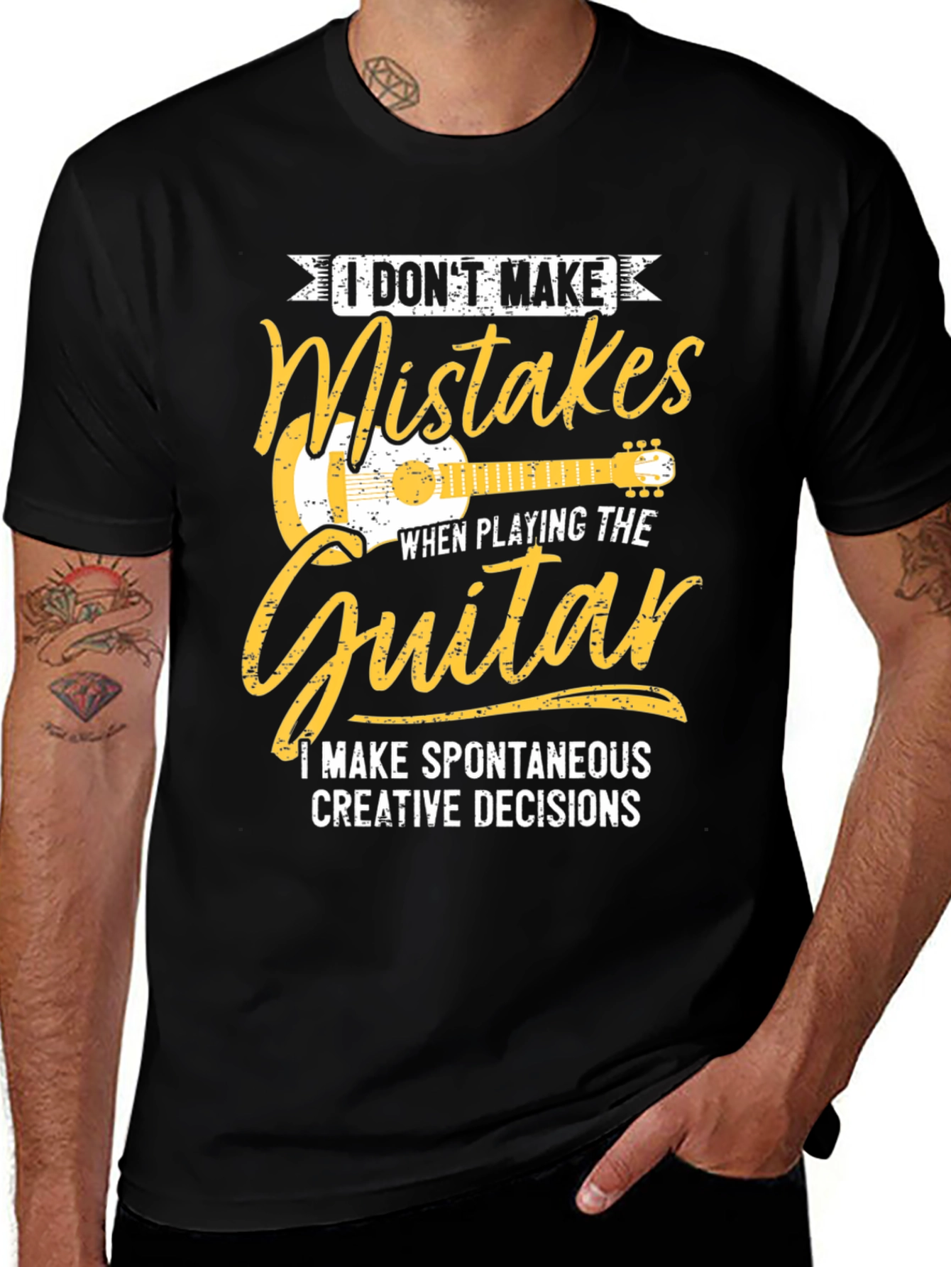 Variant 2 of Funny Guitar Player T-Shirt - No Mistakes!