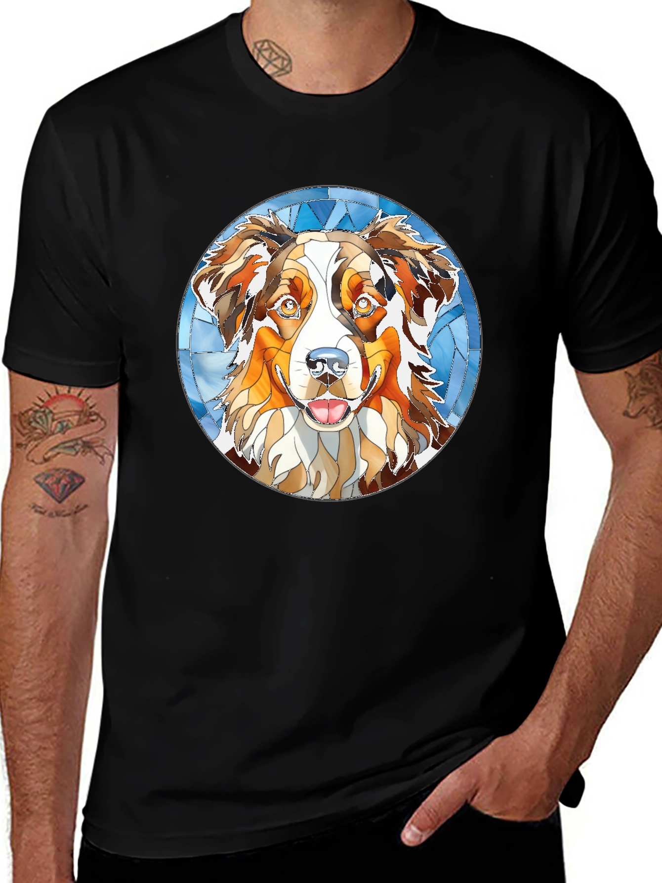 Black Dog Breed Graphic Tee - Men's Black T-Shirt main image