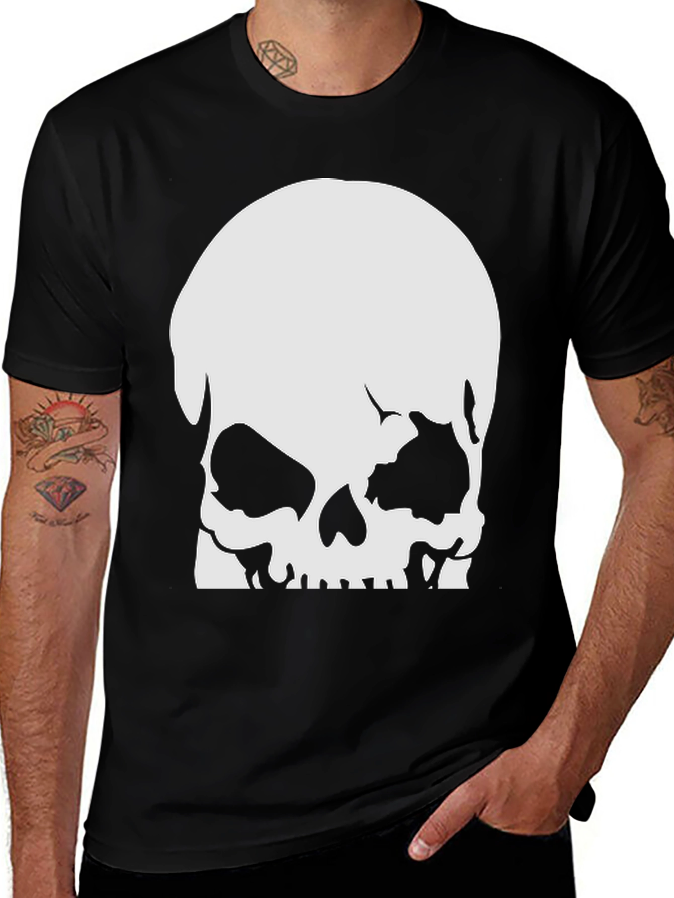 Variant 25 of Skull Graphic Black T-Shirt