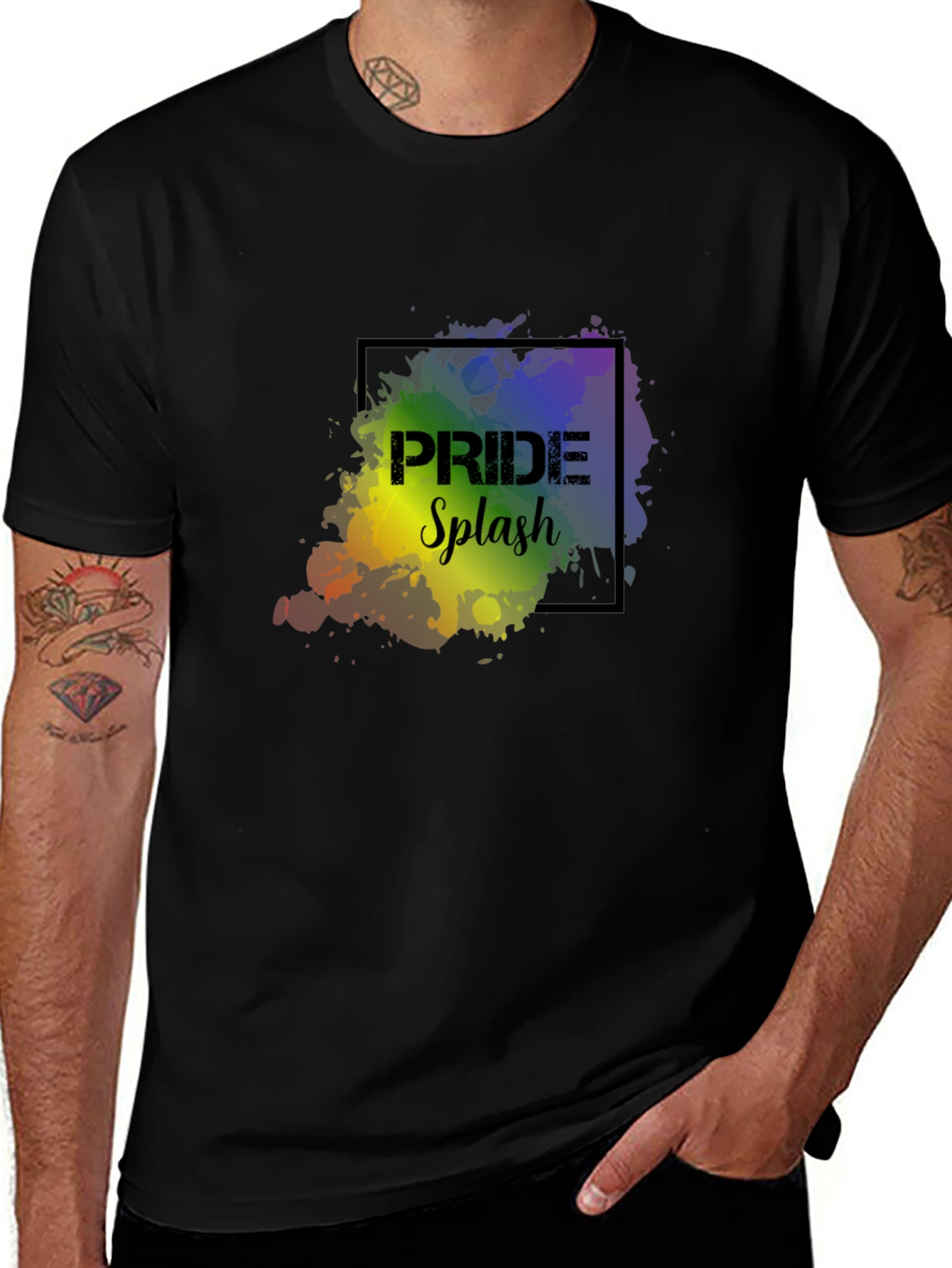 Pride Splash Graphic Tee - Black