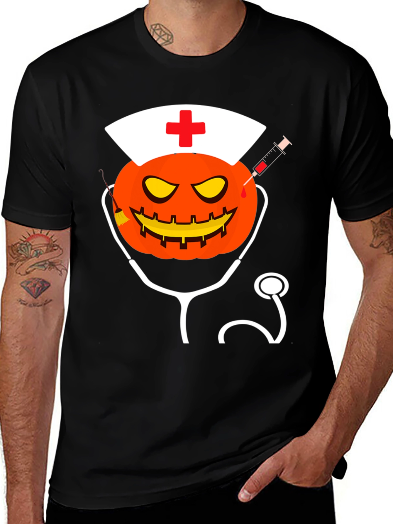 Variant 26 of Halloween Nurse Pumpkin T-Shirt