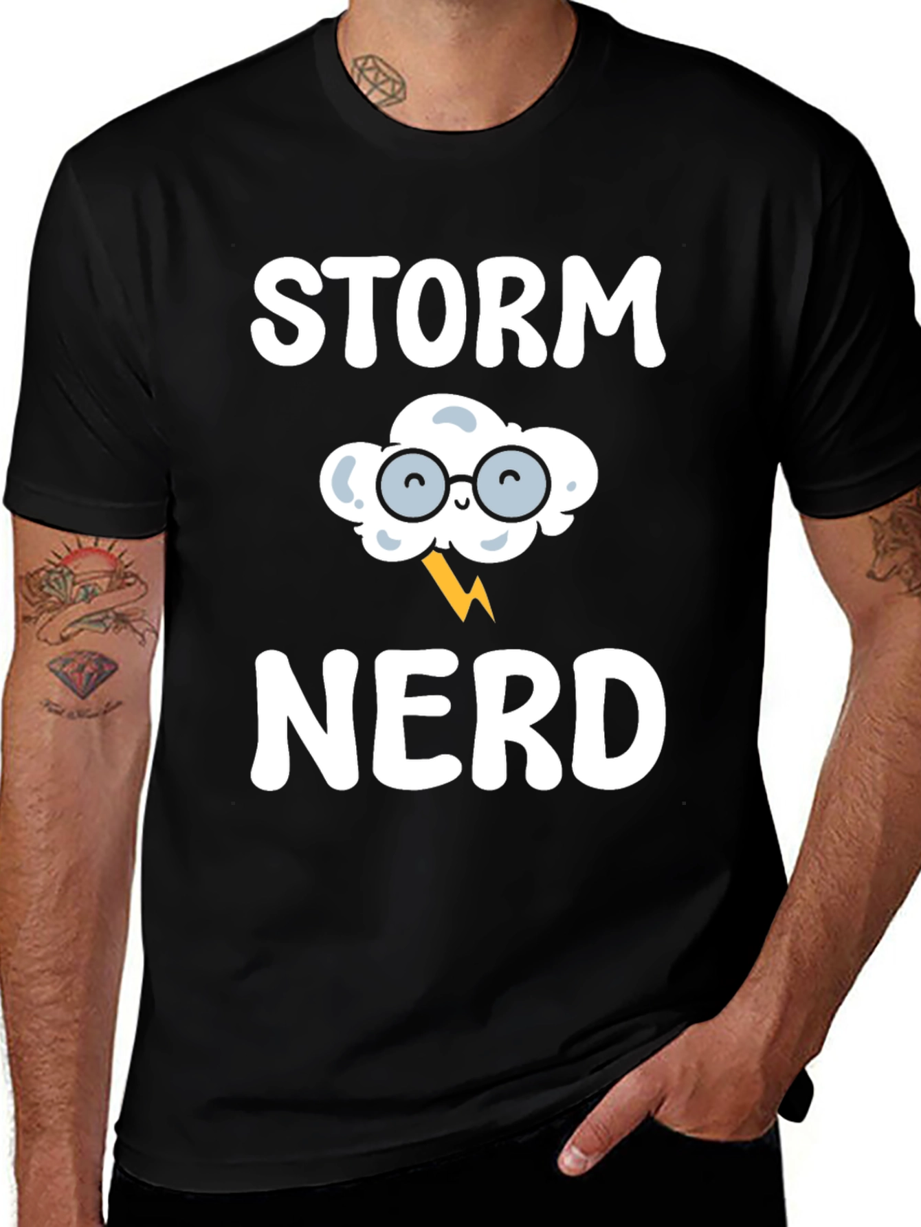 Storm Nerd Graphic T-Shirt - Black Cotton Tee