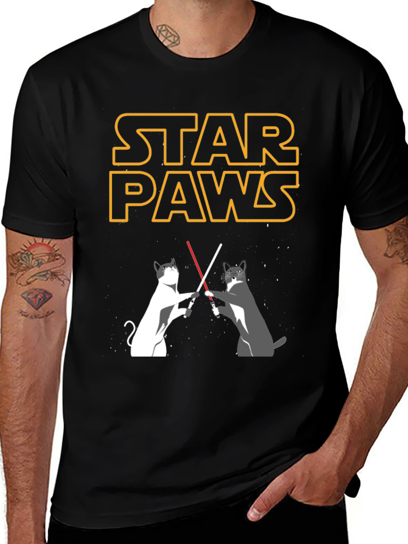 Star Paws T-Shirt - Cat Wars!
