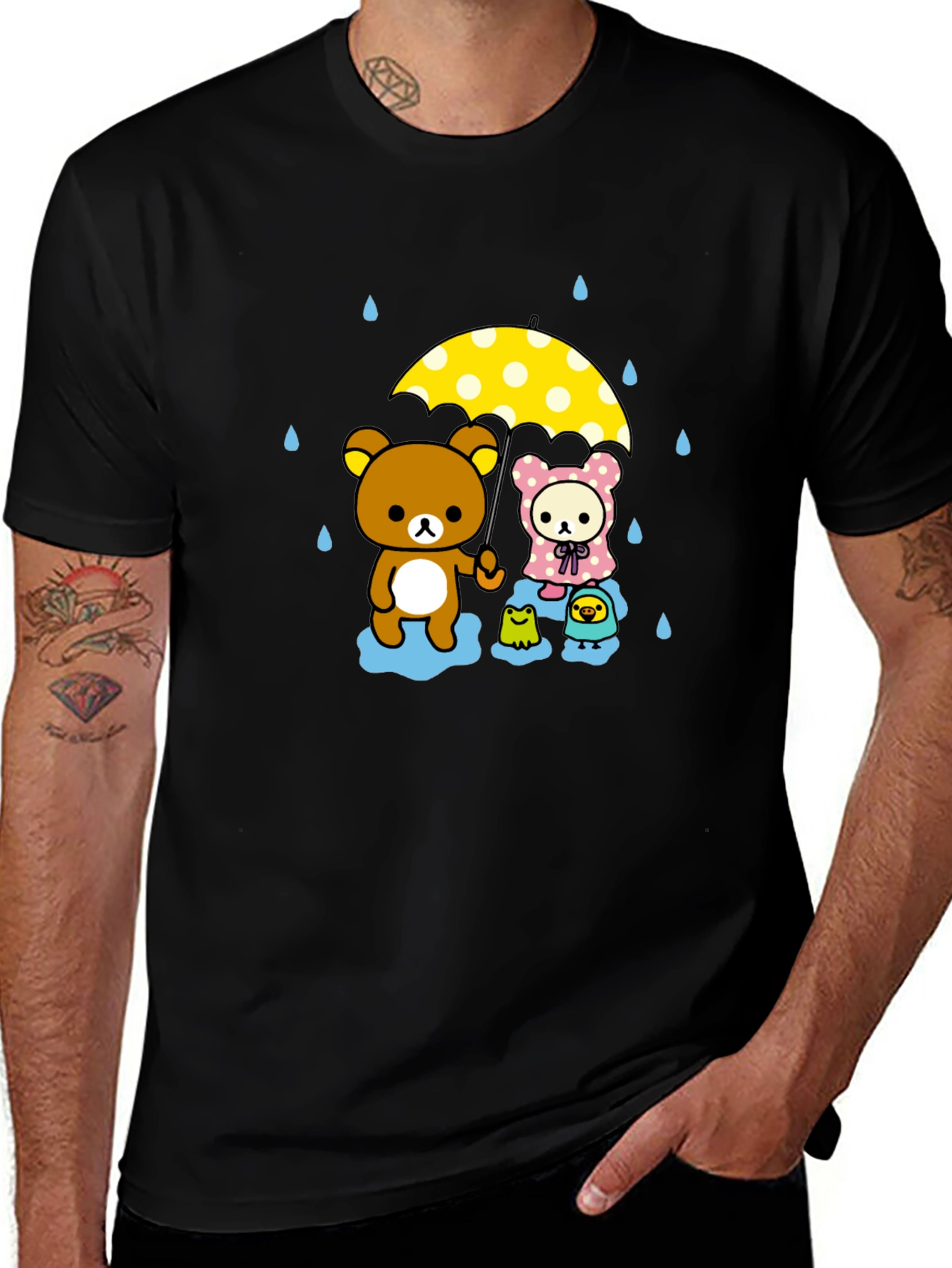 Rilakkuma Rainy Day Black T-Shirt