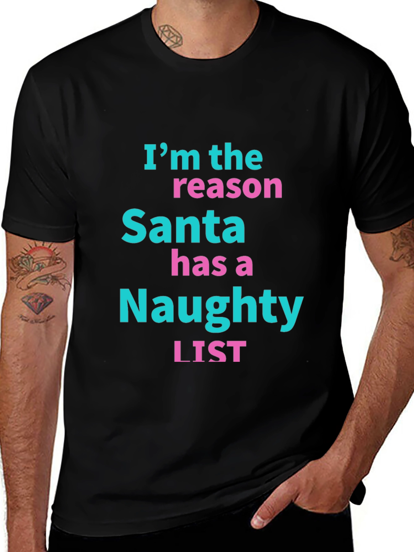 Variant 13 of Naughty List T-Shirt - Holiday Humor Tee