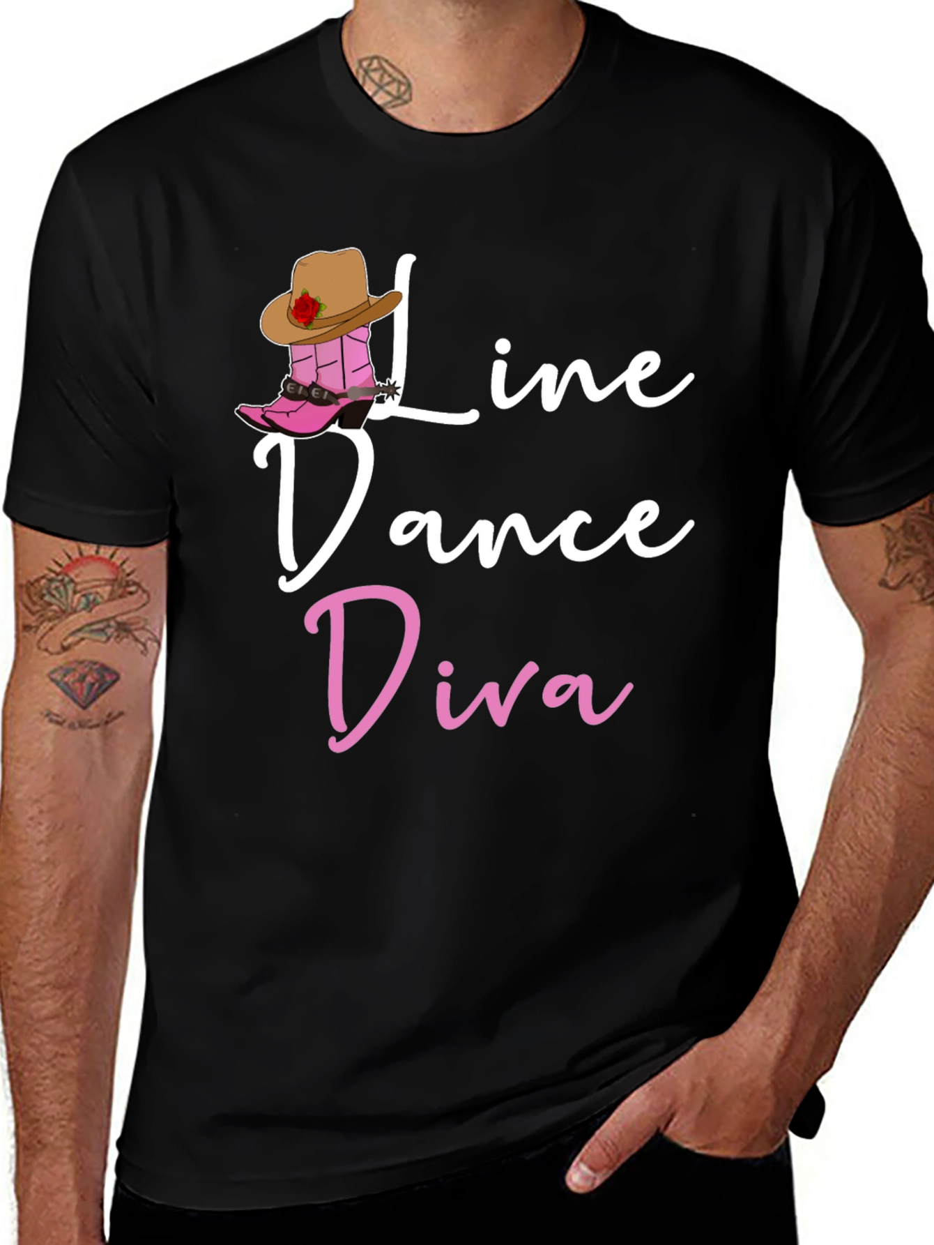 Variant 23 of Line Dance Diva Black Graphic Tee