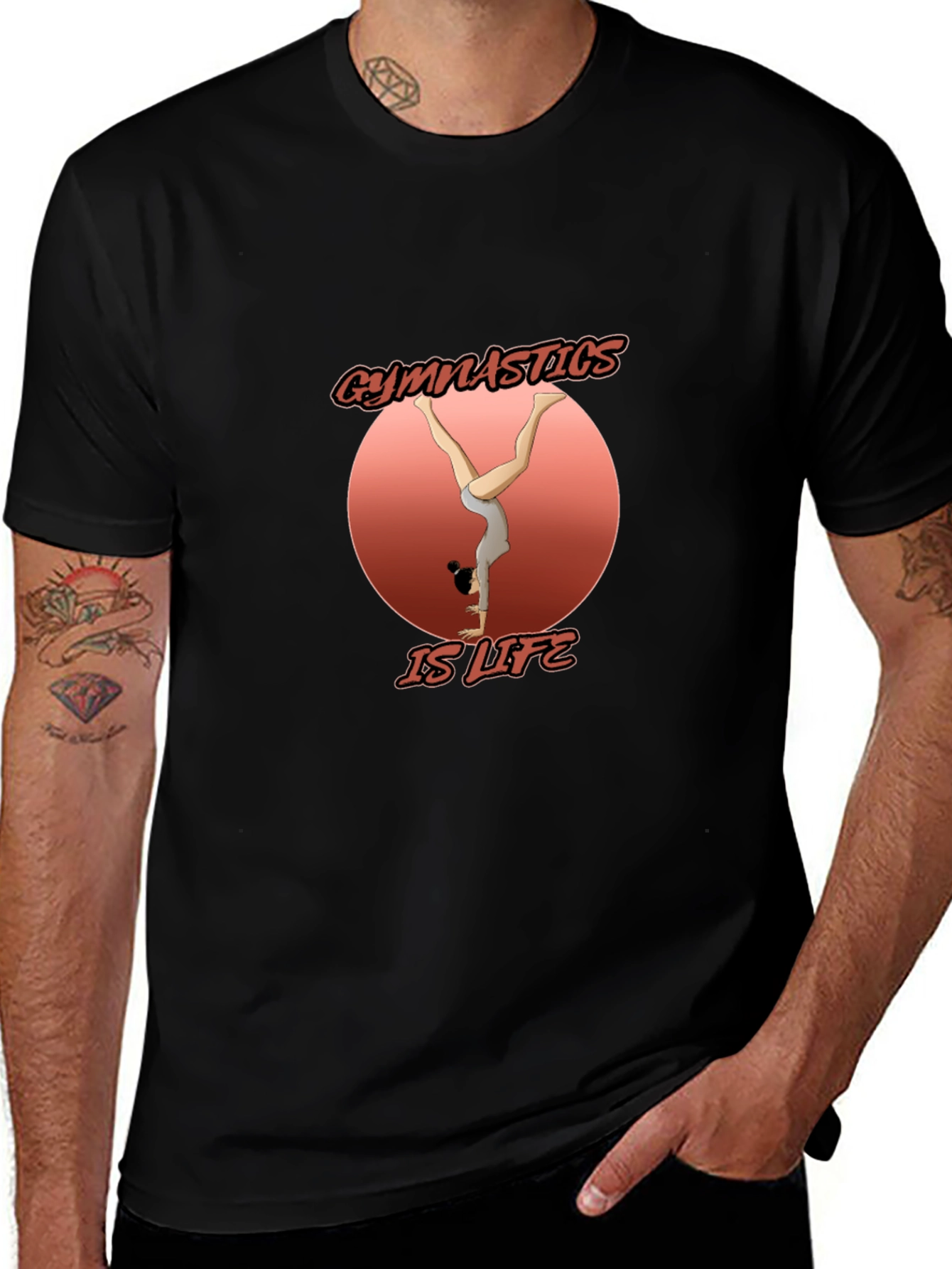 Variant 28 of Gymnastics is Life Black Graphic T-Shirt