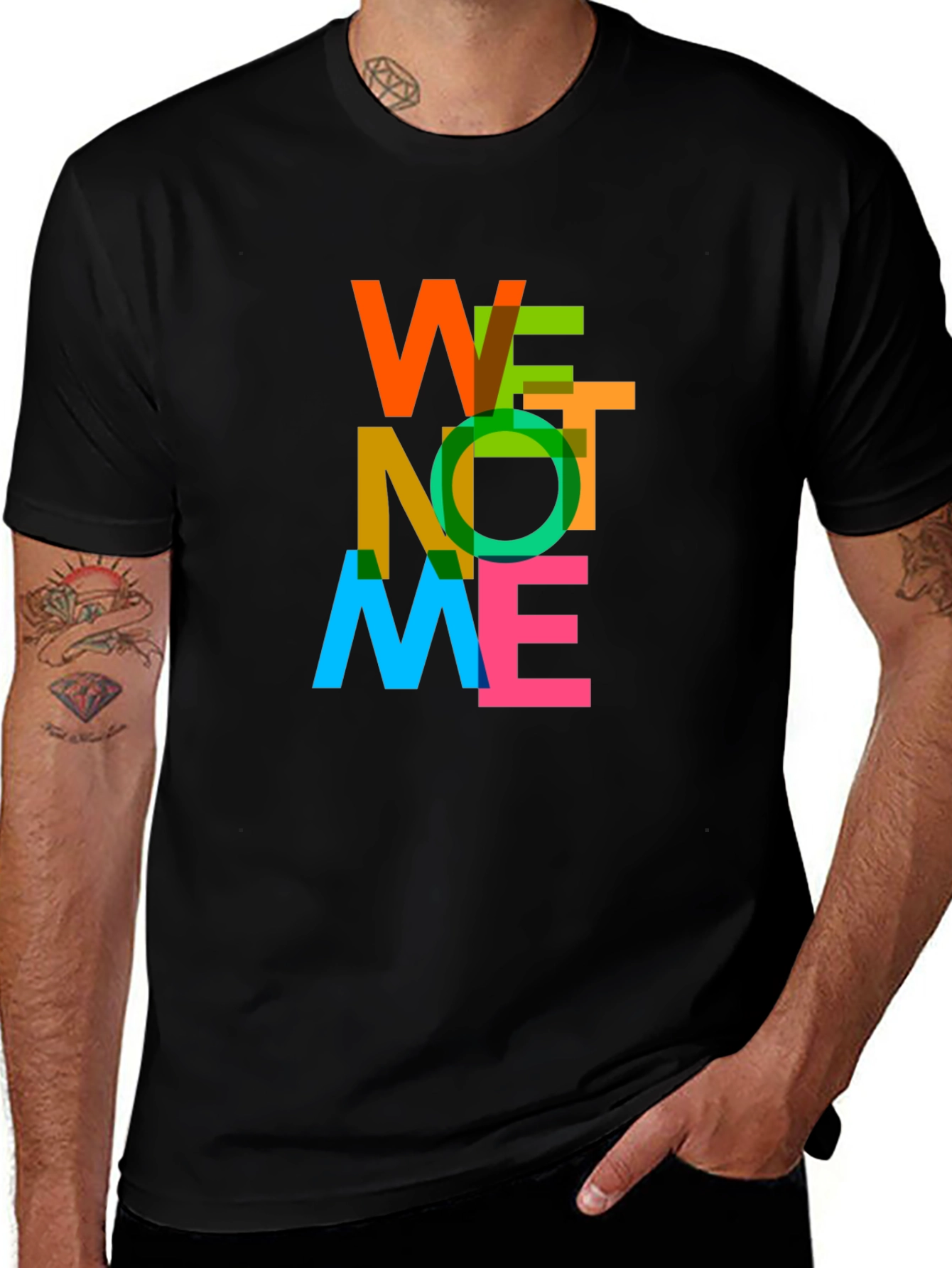 Variant 2 of WE NOT ME Graphic T-Shirt - Black Crew Neck Tee