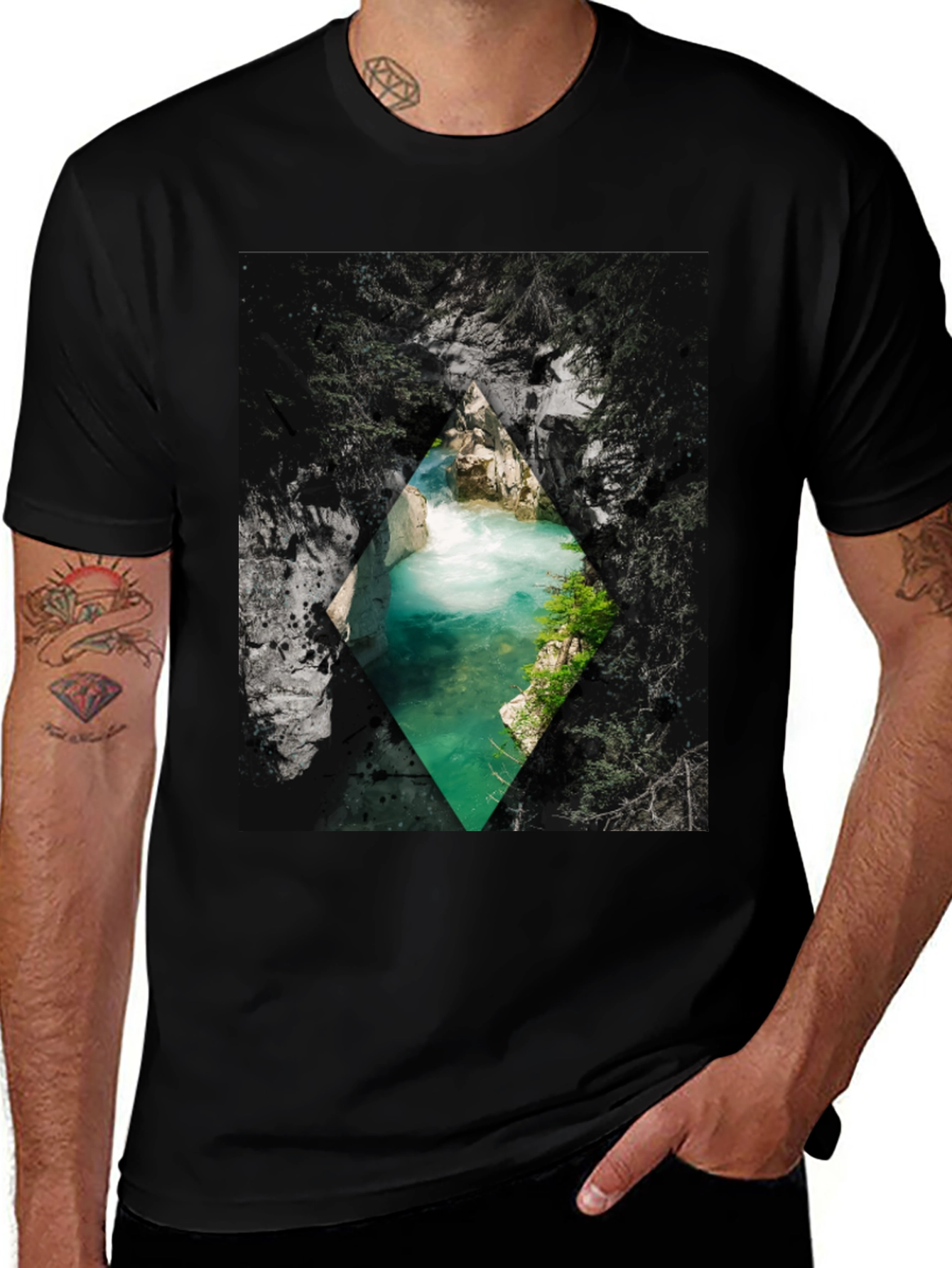 Variant 8 of Nature's Window Tee: Diamond River View