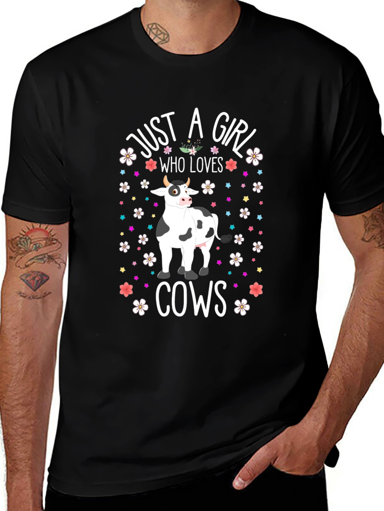 Variant 23 of Just A Girl Who Loves Cows T-Shirt - Cute Animal Graphic Tee