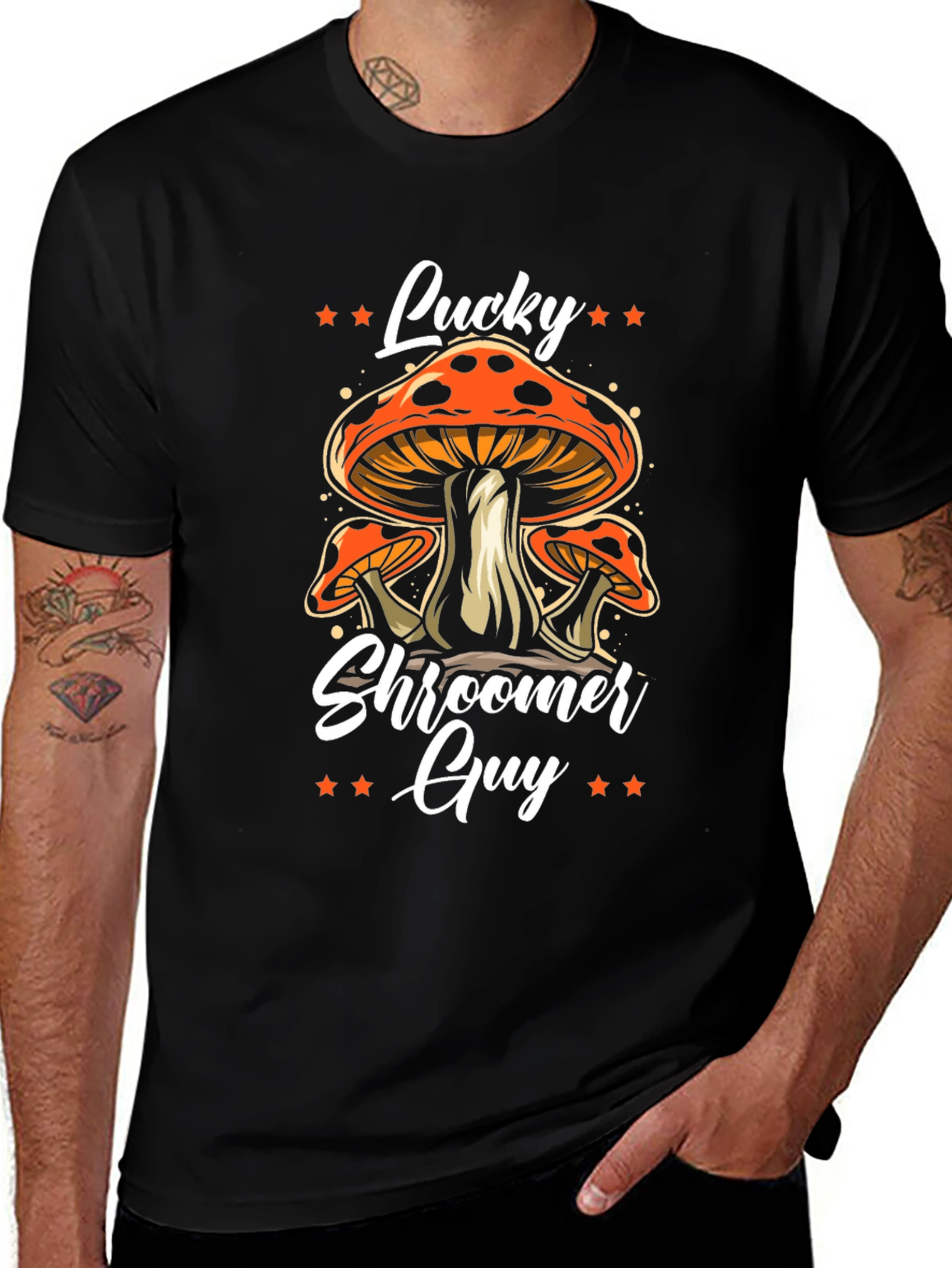 Lucky Shroomer Guy T-Shirt - Fun Mushroom Design