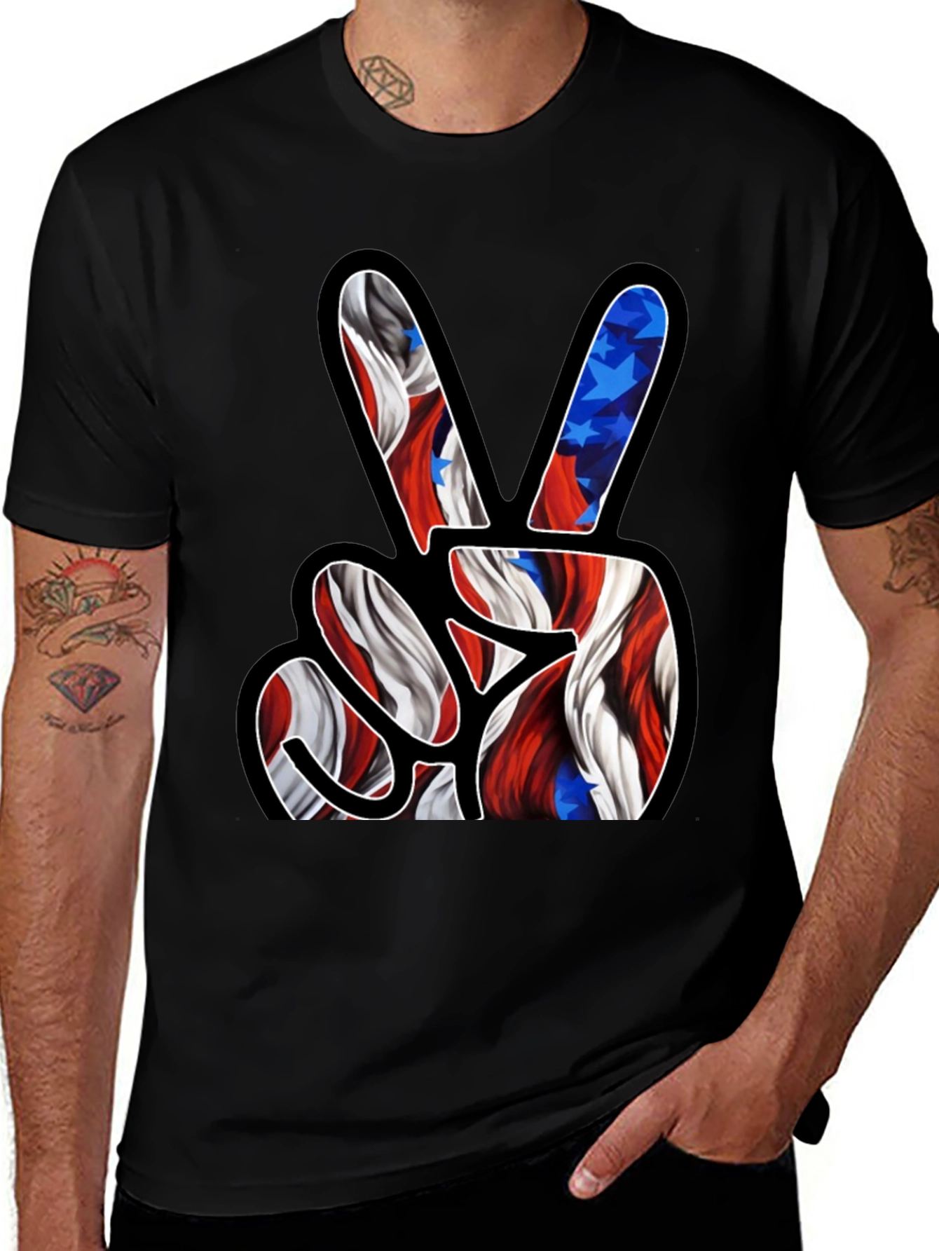 Variant 5 of Peace Sign Patriotic T-Shirt