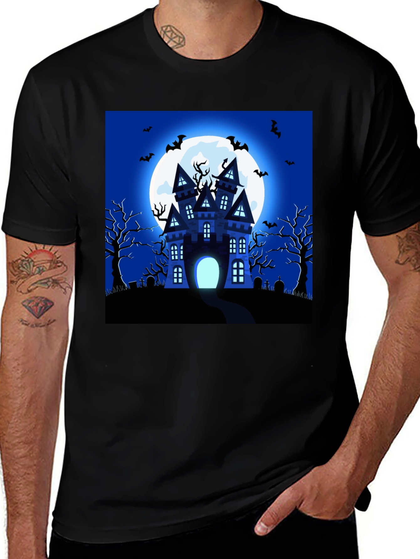 Variant 16 of Halloween Haunted House Graphic T-Shirt
