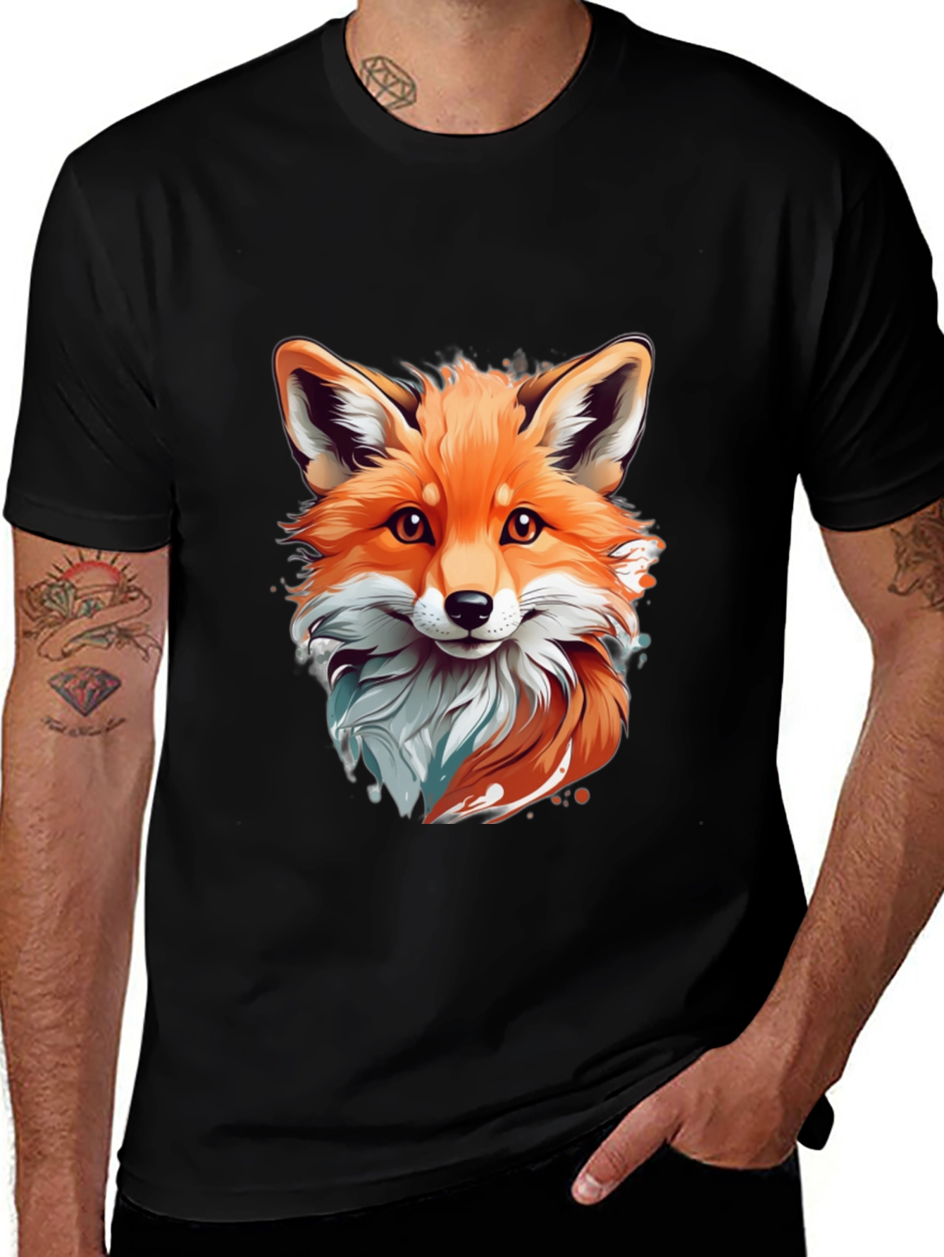 Variant 19 of Fox Graphic T-Shirt - Men's Black Cotton Tee