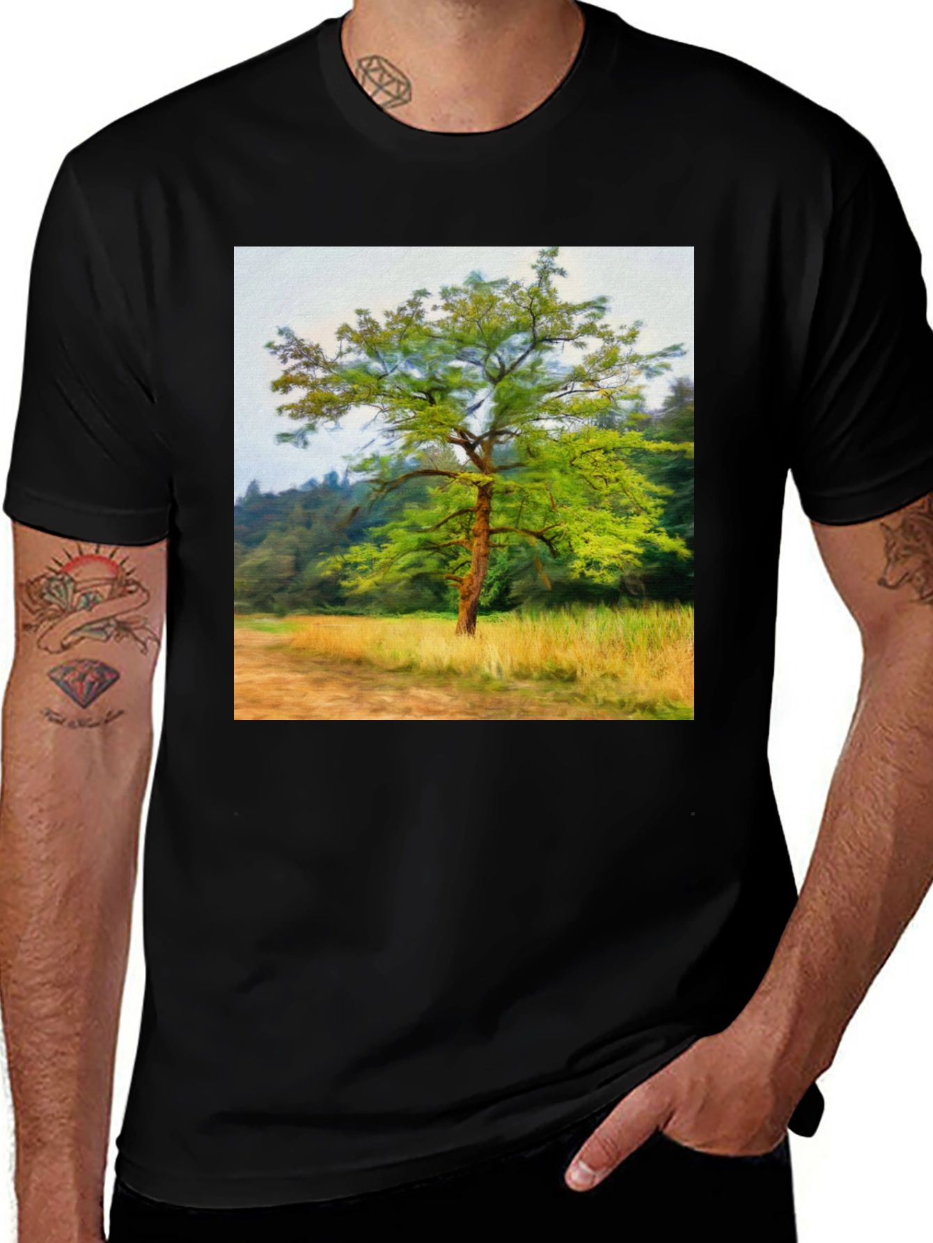 Variant 12 of Tree Graphic Black T-Shirt - Nature Inspired Tee