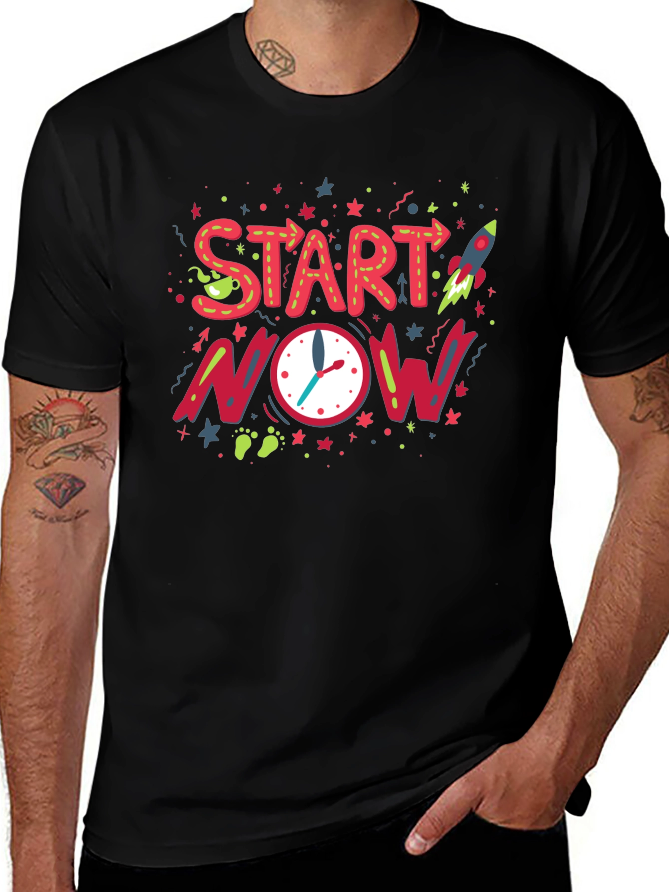 Start Now Graphic Tee - Motivational Design