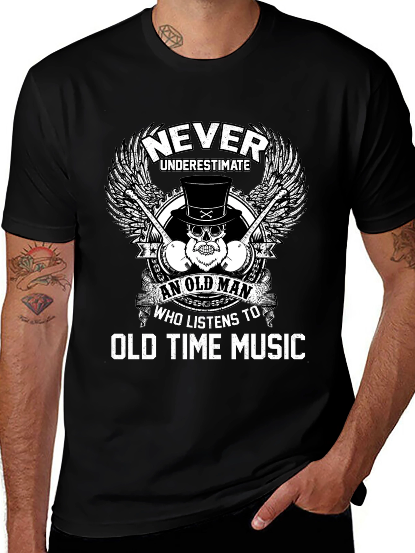 Variant 3 of Never Underestimate Old Time Music Lover Tee
