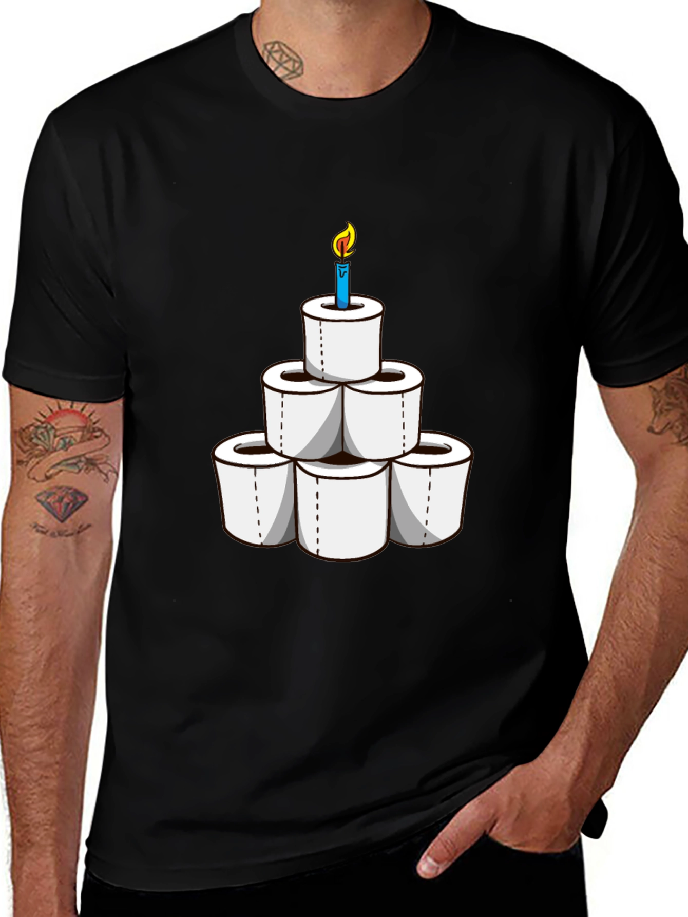 Variant 17 of Toilet Paper Cake T-Shirt Funny Novelty Graphic Tee