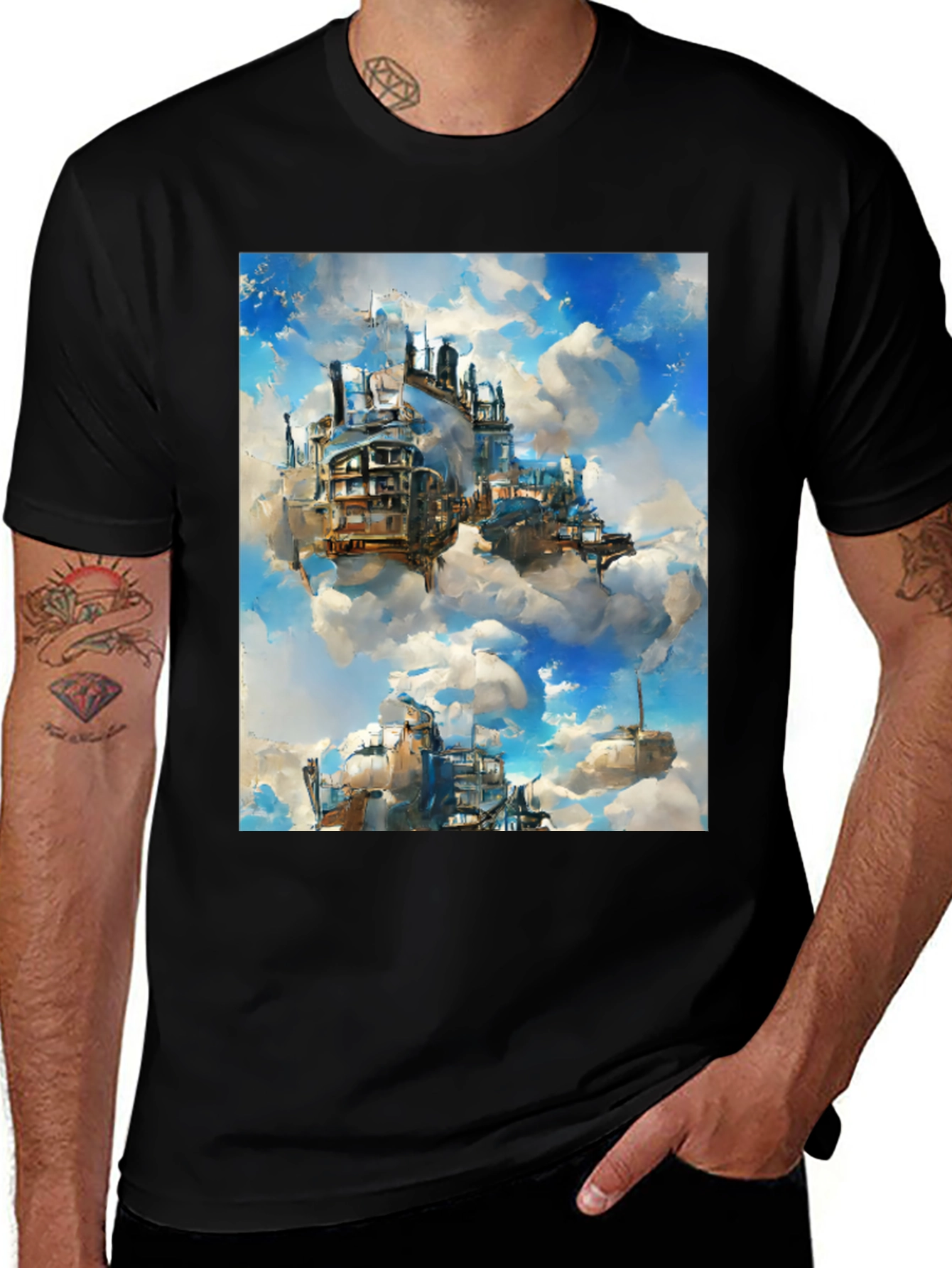 Variant 22 of Cloud City Graphic Tee - Unique Steampunk Style
