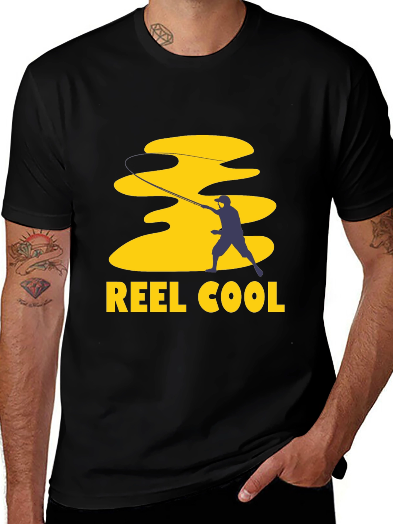 Variant 7 of Reel Cool Fishing T-Shirt - Black
