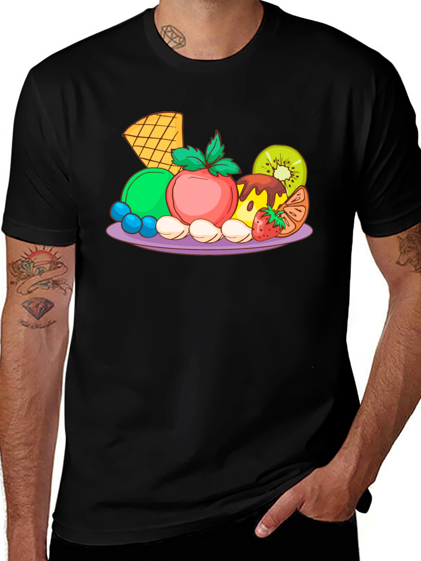 Variant 29 of Fruit Platter Graphic T-Shirt - Casual Style