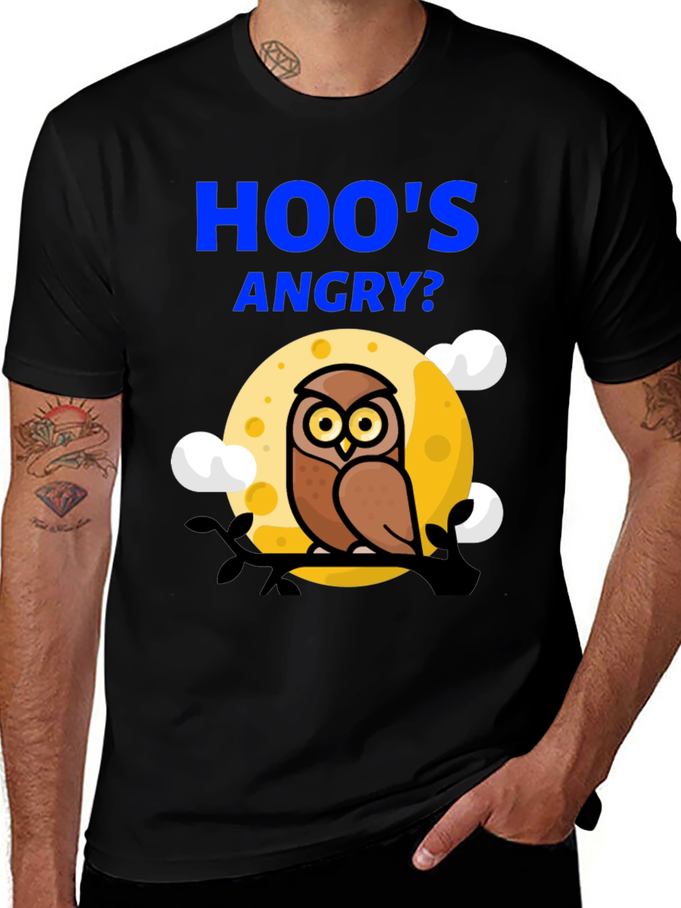 Variant 7 of Hoo's Angry? Owl Graphic Print T-Shirt