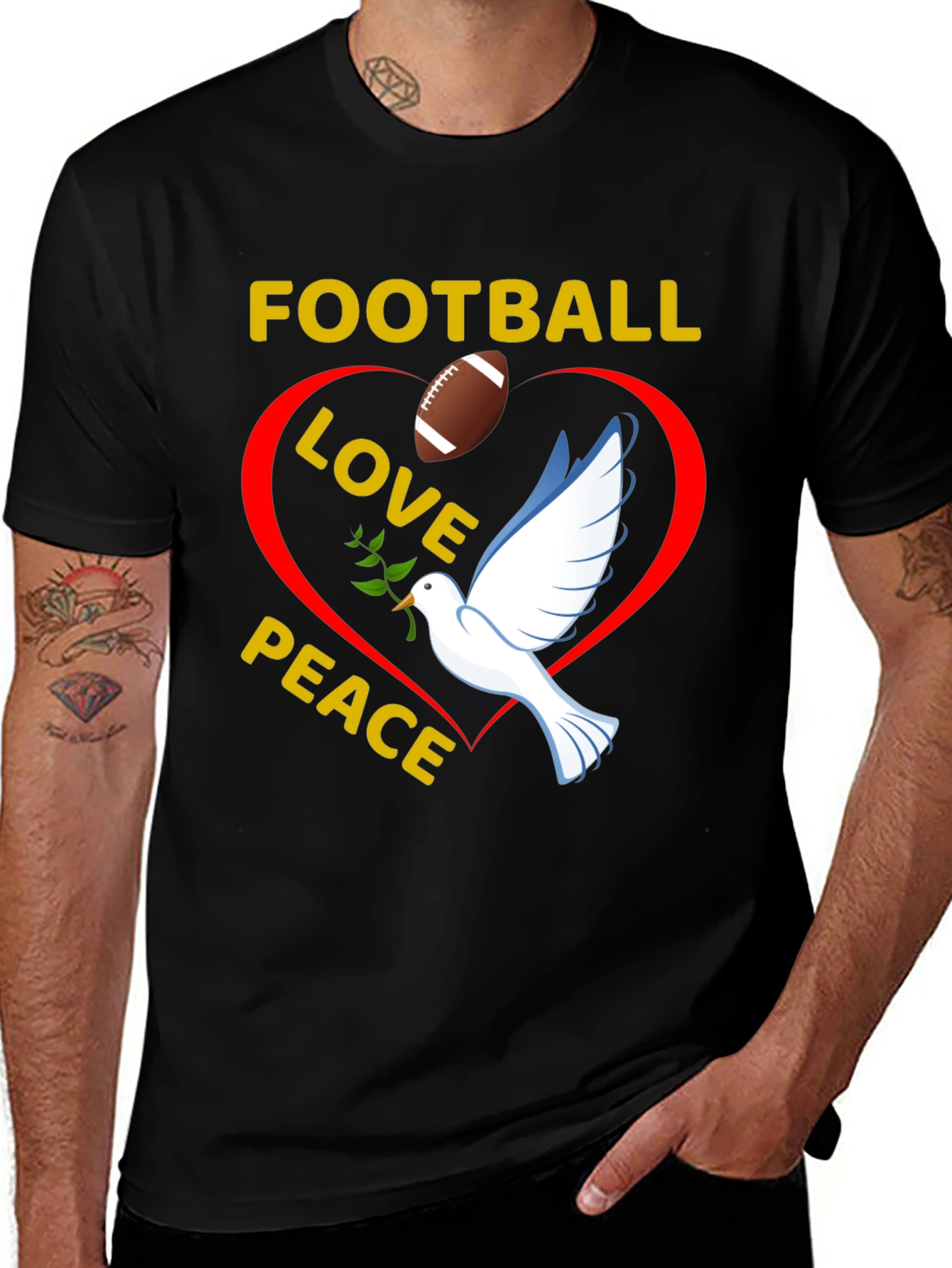 Variant 4 of Football Love Peace T-Shirt