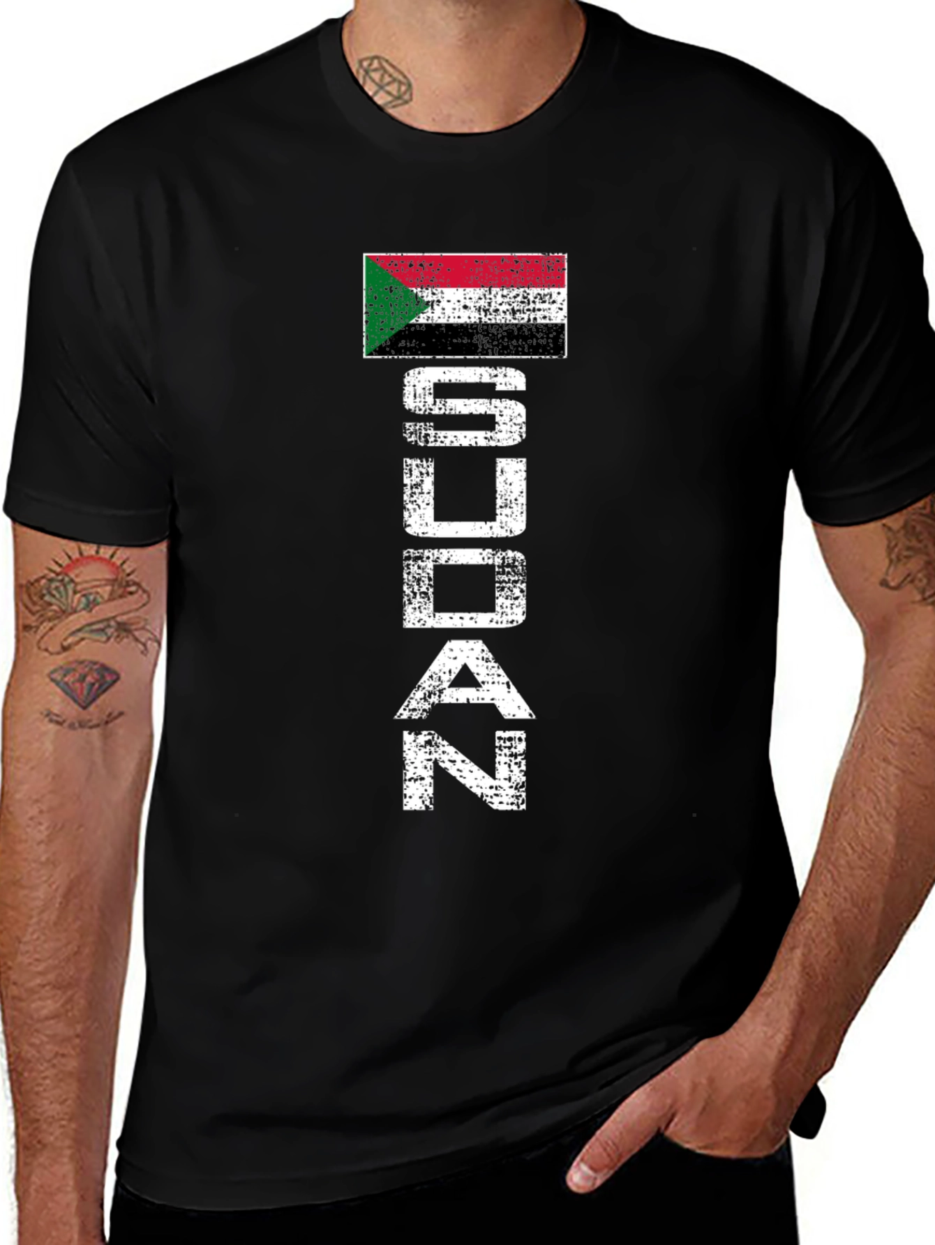 Sudan Flag Distressed T-Shirt