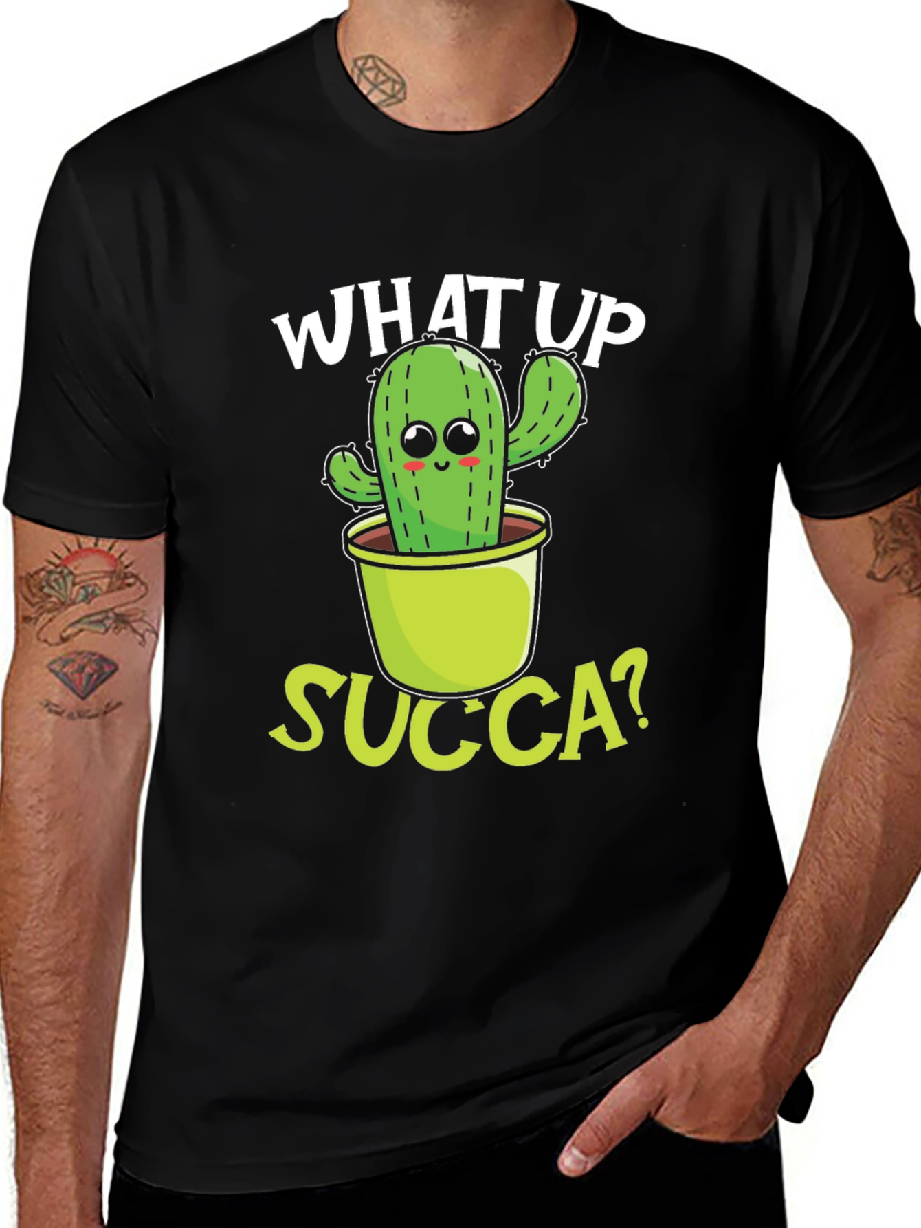 Variant 27 of What Up Succa? Cactus Graphic Tee
