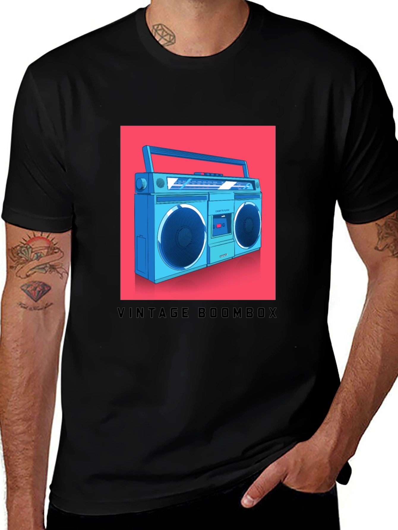 Variant 26 of Retro Boombox Graphic Tee - Vintage Music Lover T-Shirt