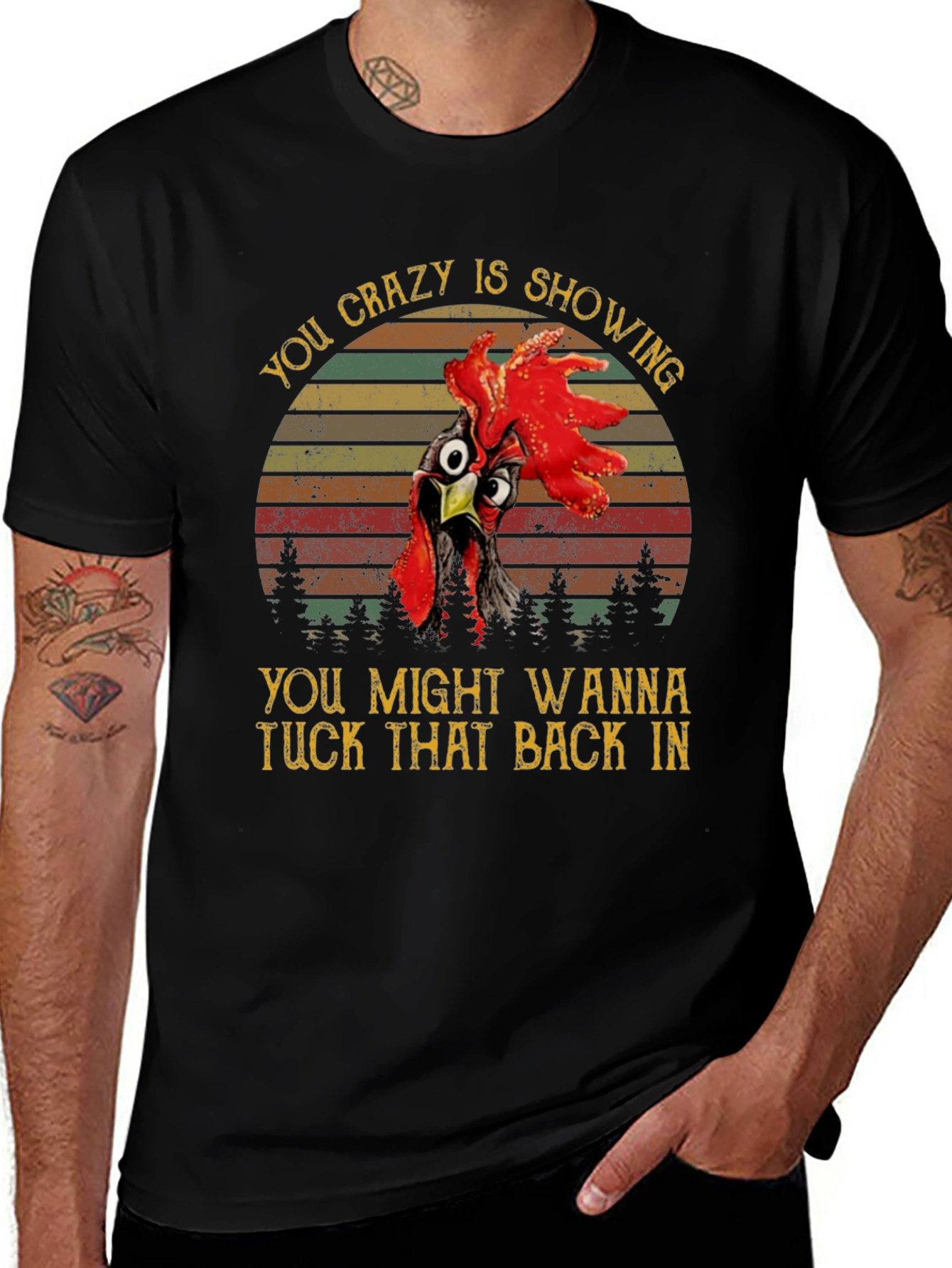Variant 2 of Crazy Chicken Graphic Tee - Tuck It Back In