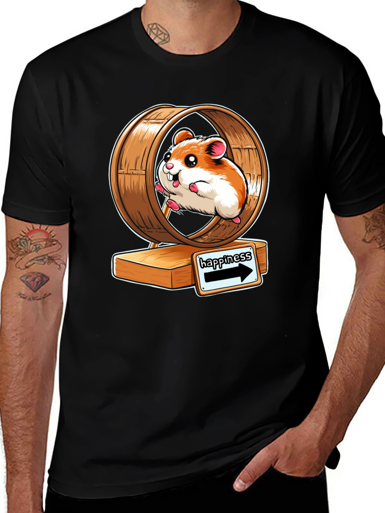 Variant 6 of Hamster Wheel Happiness T-Shirt
