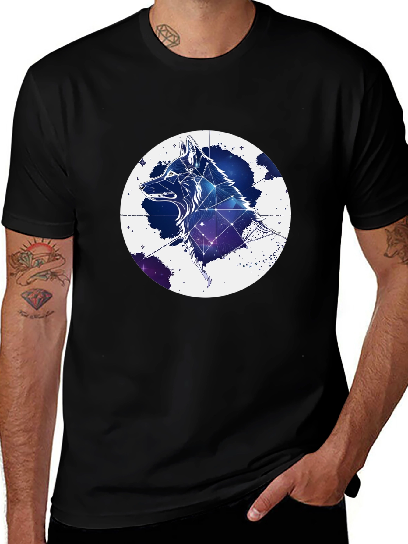 Variant 12 of Cosmic Wolf T-Shirt - Men's Graphic Tee